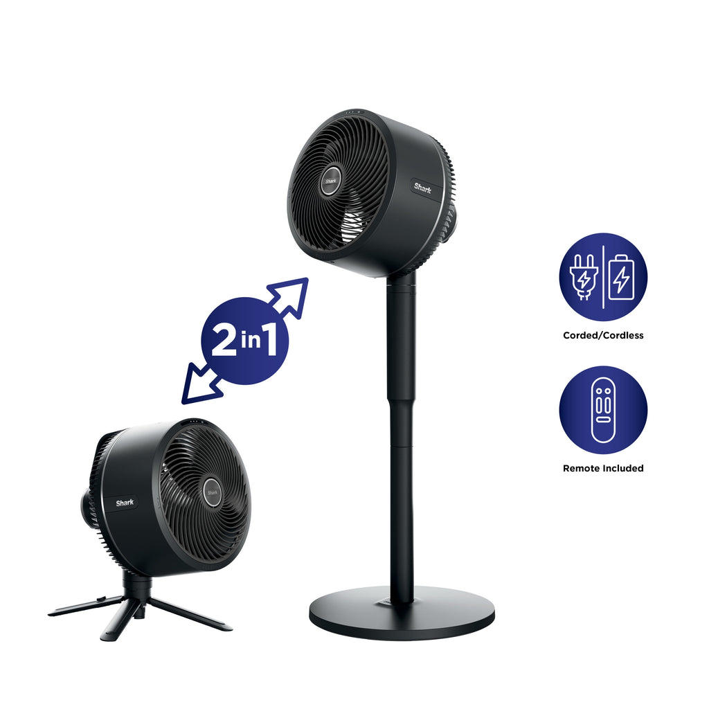 Shark FlexBreeze High-Velocity Cordless & Corded, Outdoor & Indoor Fan, Pedestal (37") to Tabletop (16"),FA200