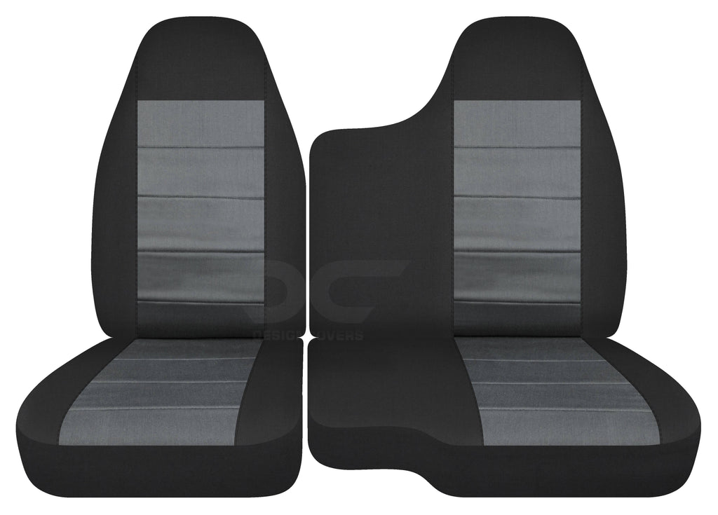 T8-Designcovers Fits 1998-2003 Ford Ranger/Mazda B-Series Velour Truck Seat Covers(60/40 Split Bench)-No Armrest:Black and Charcoal