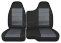 T8-Designcovers Fits 1998-2003 Ford Ranger/Mazda B-Series Velour Truck Seat Covers(60/40 Split Bench)-No Armrest:Black and Charcoal