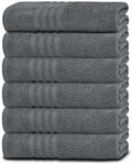Wealuxe Cotton Bath Towels - 24x50 Inch - Lightweight Soft and Absorbent Gym Pool Towel - 6 Pack - White