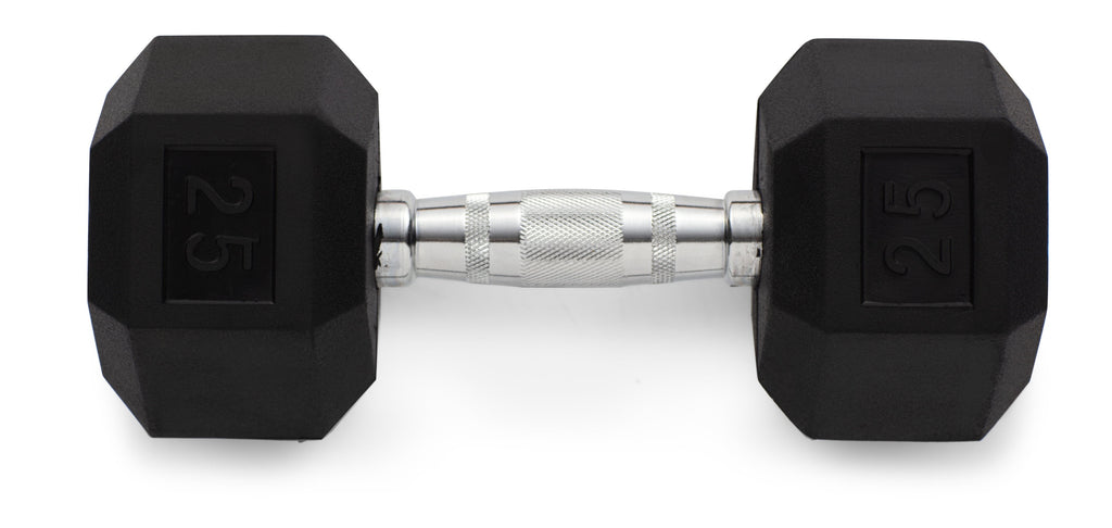 Weider, 25lb Rubber Hex Dumbbell, Single