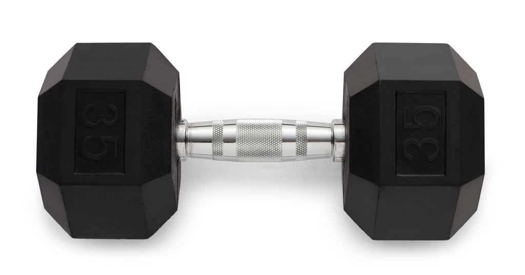 Weider, 25lb Rubber Hex Dumbbell, Single