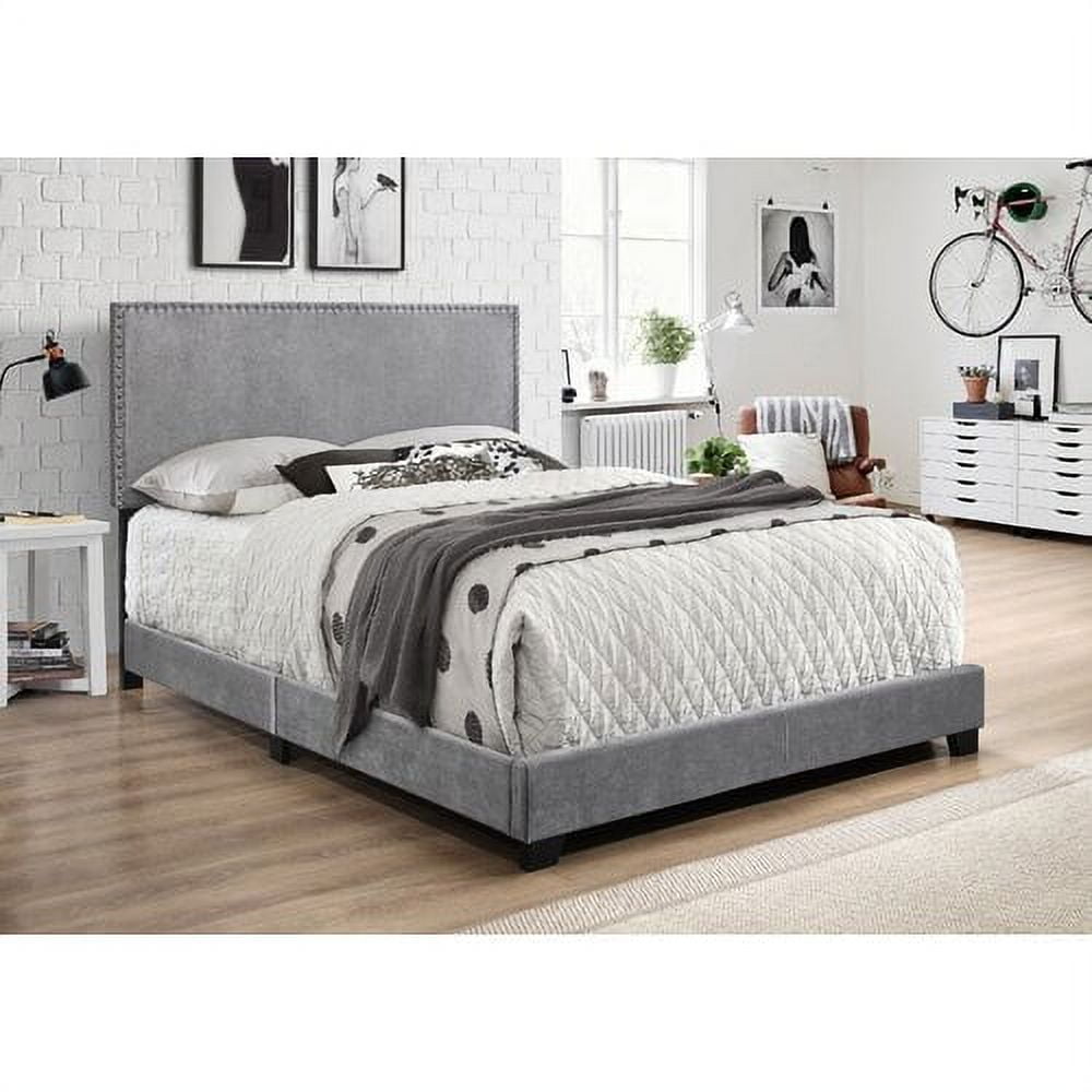 Crown Mark Erin Faux Leather Bed, Black, Queen