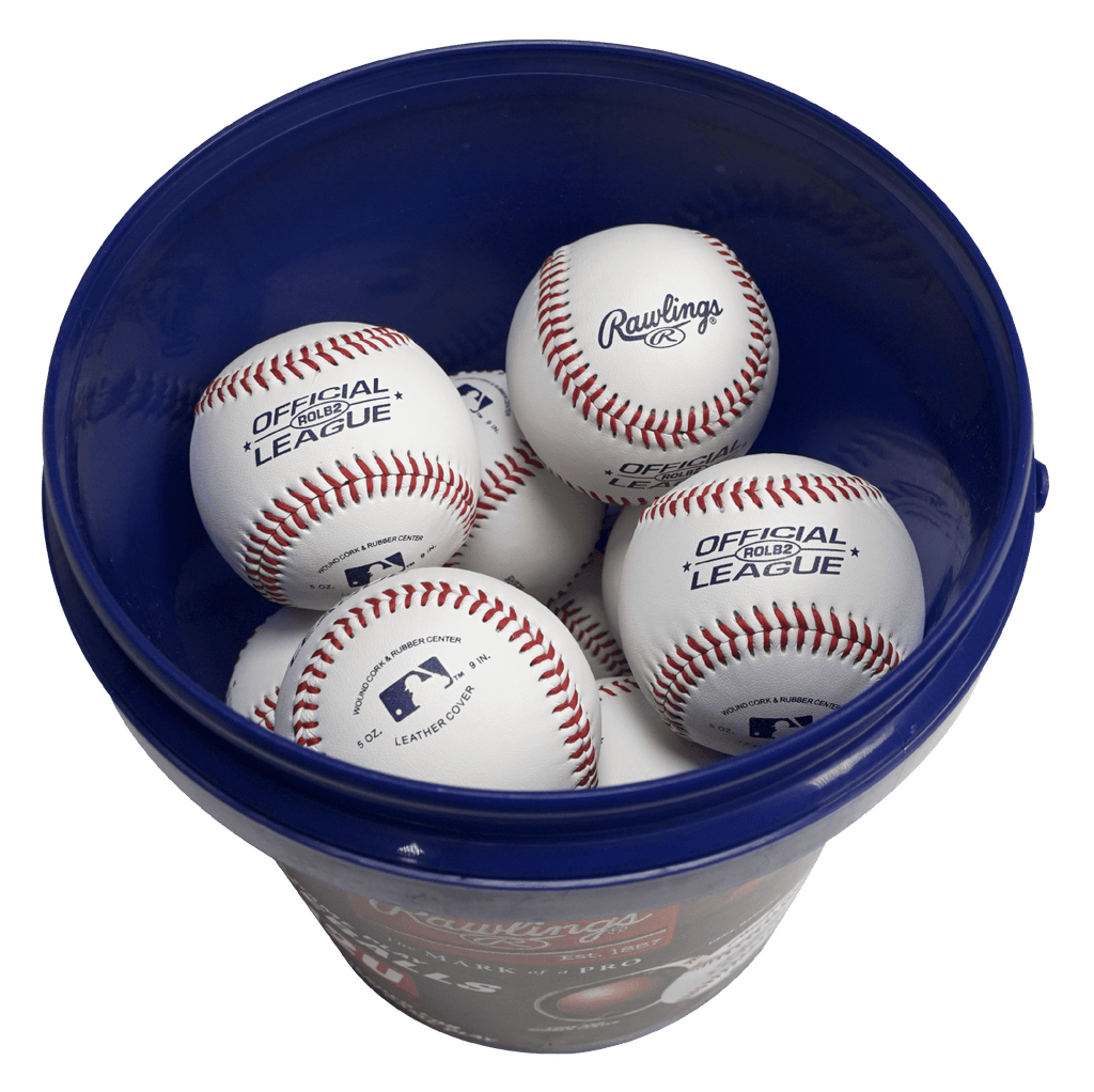 Rawlings ROLB2 12U Official League Youth Practice Baseball Bucket, 12 Count
