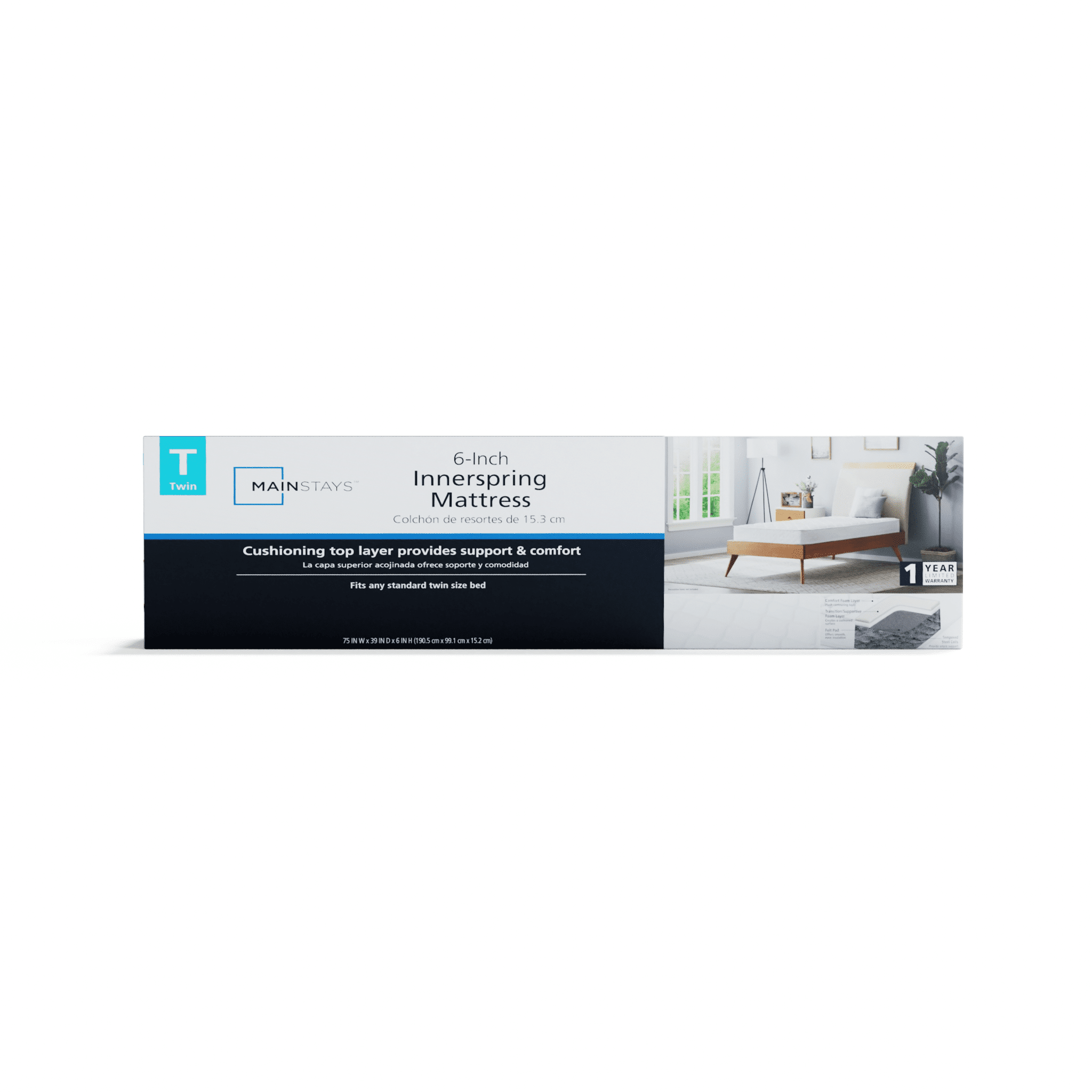 Mainstays 6" Innerspring Mattress, Twin