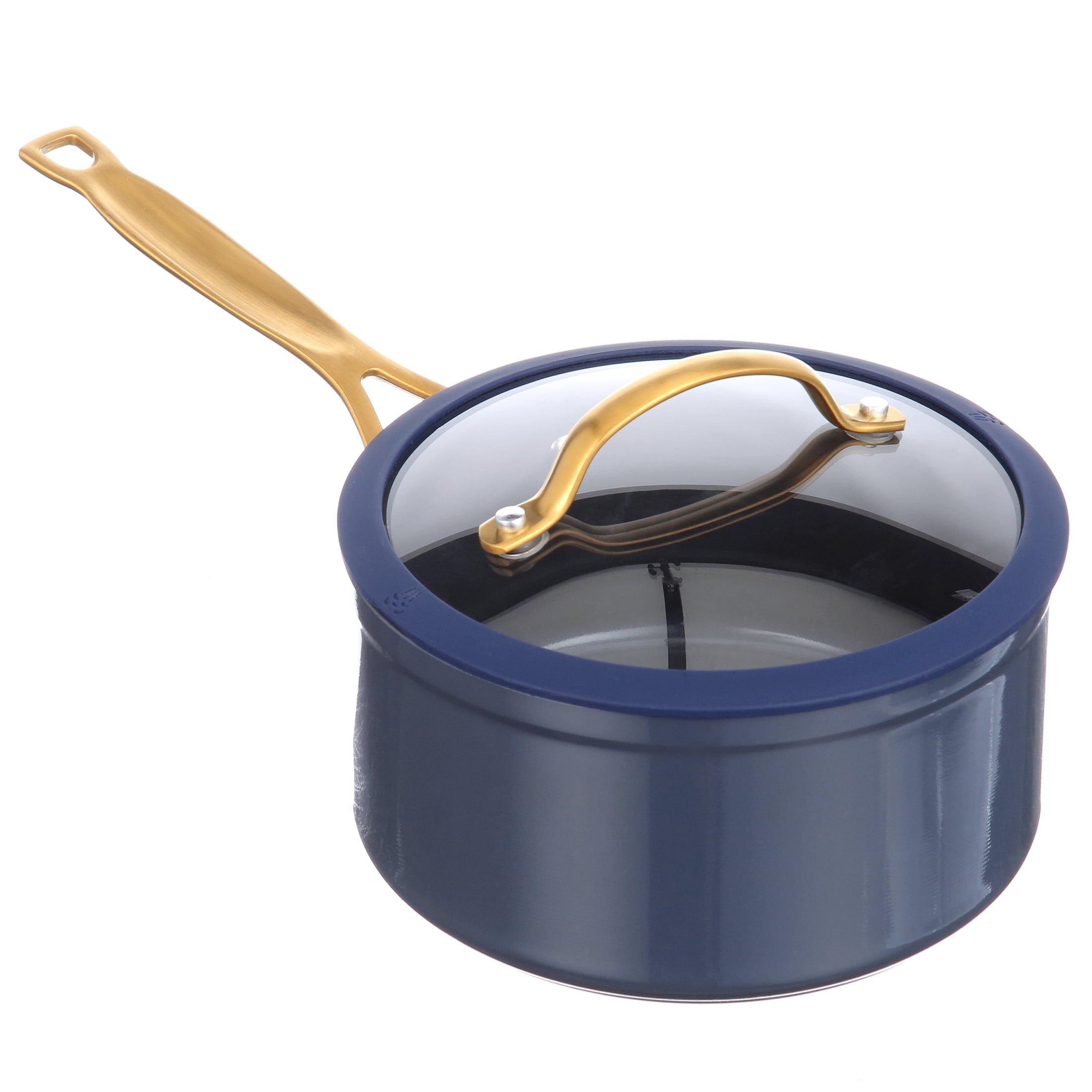 Thyme & Table Non-Stick 12-Piece Signature Cookware Set, Black & Gold