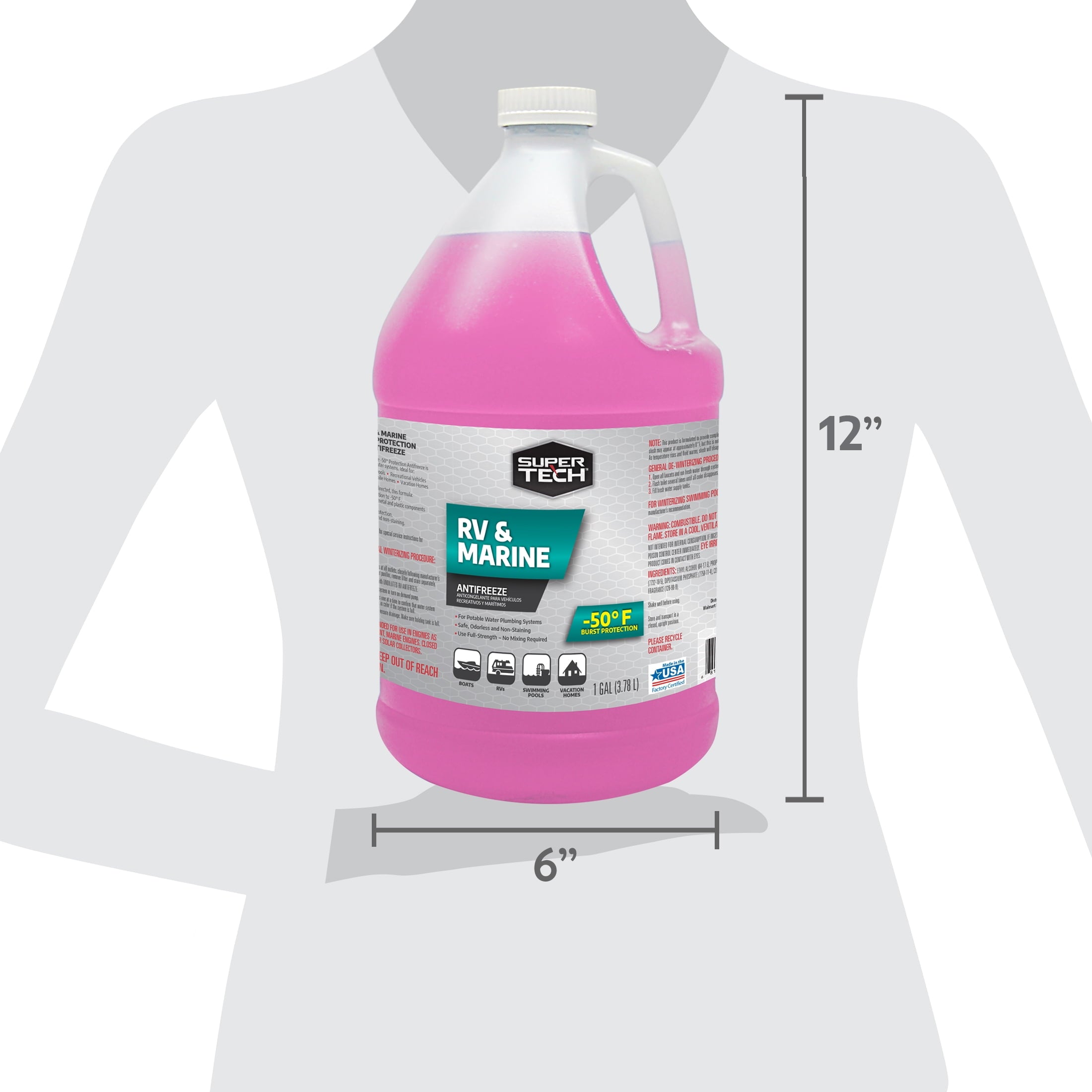 Super Tech RV and Marine Antifreeze, 1 Gallon