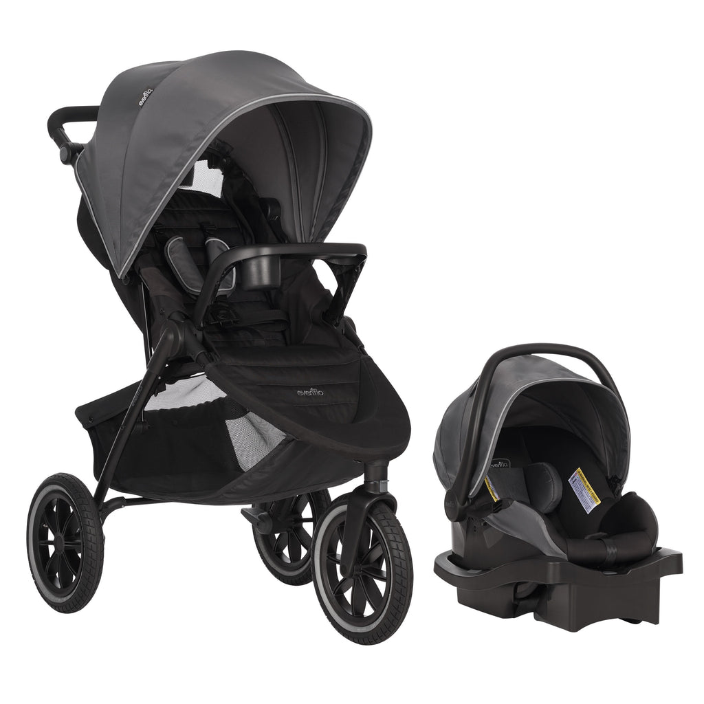 Folio3 Stroll & Jog Travel System with LiteMax Infant Car Seat (Avenue Gray)