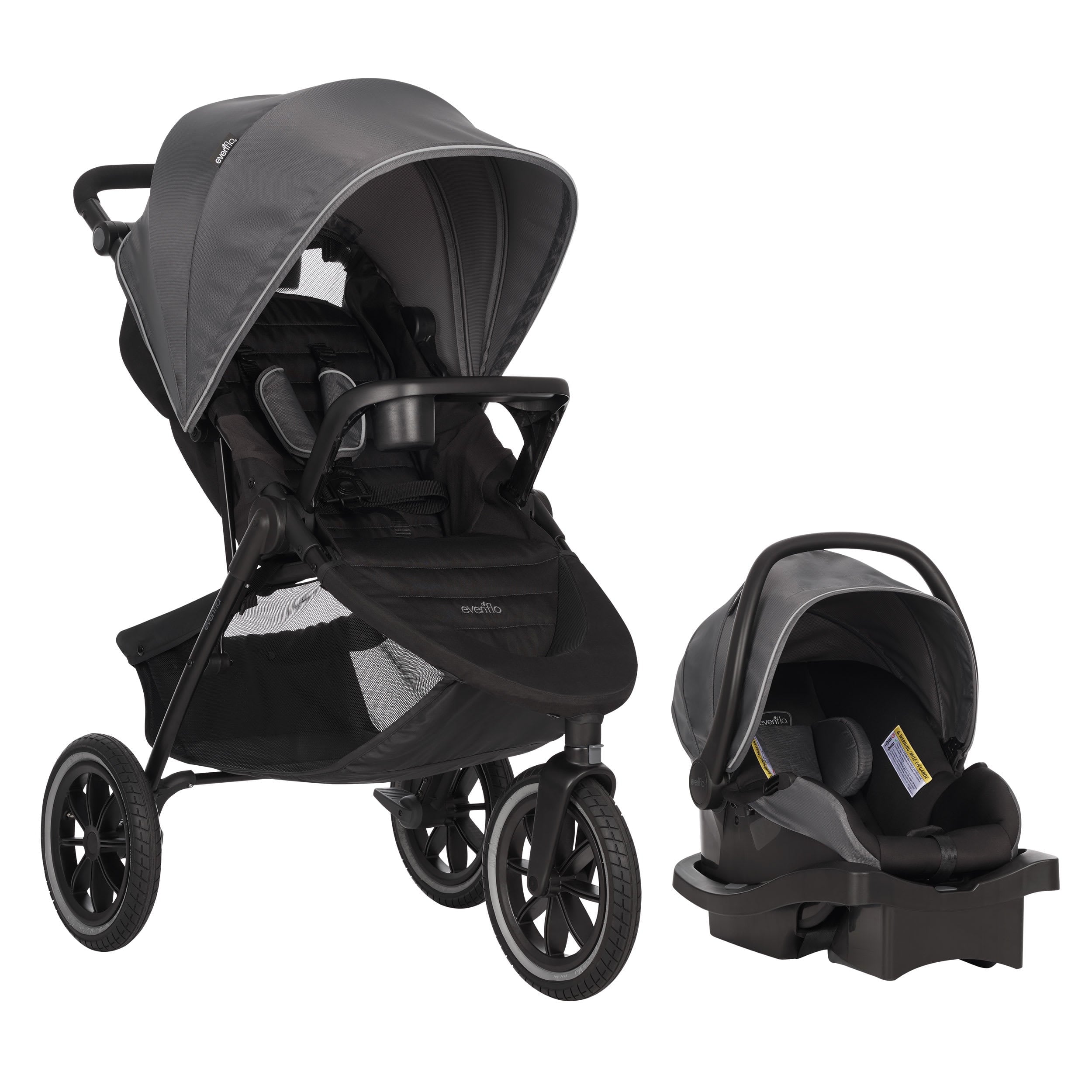Folio3 Stroll & Jog Travel System with LiteMax Infant Car Seat (Avenue Gray)
