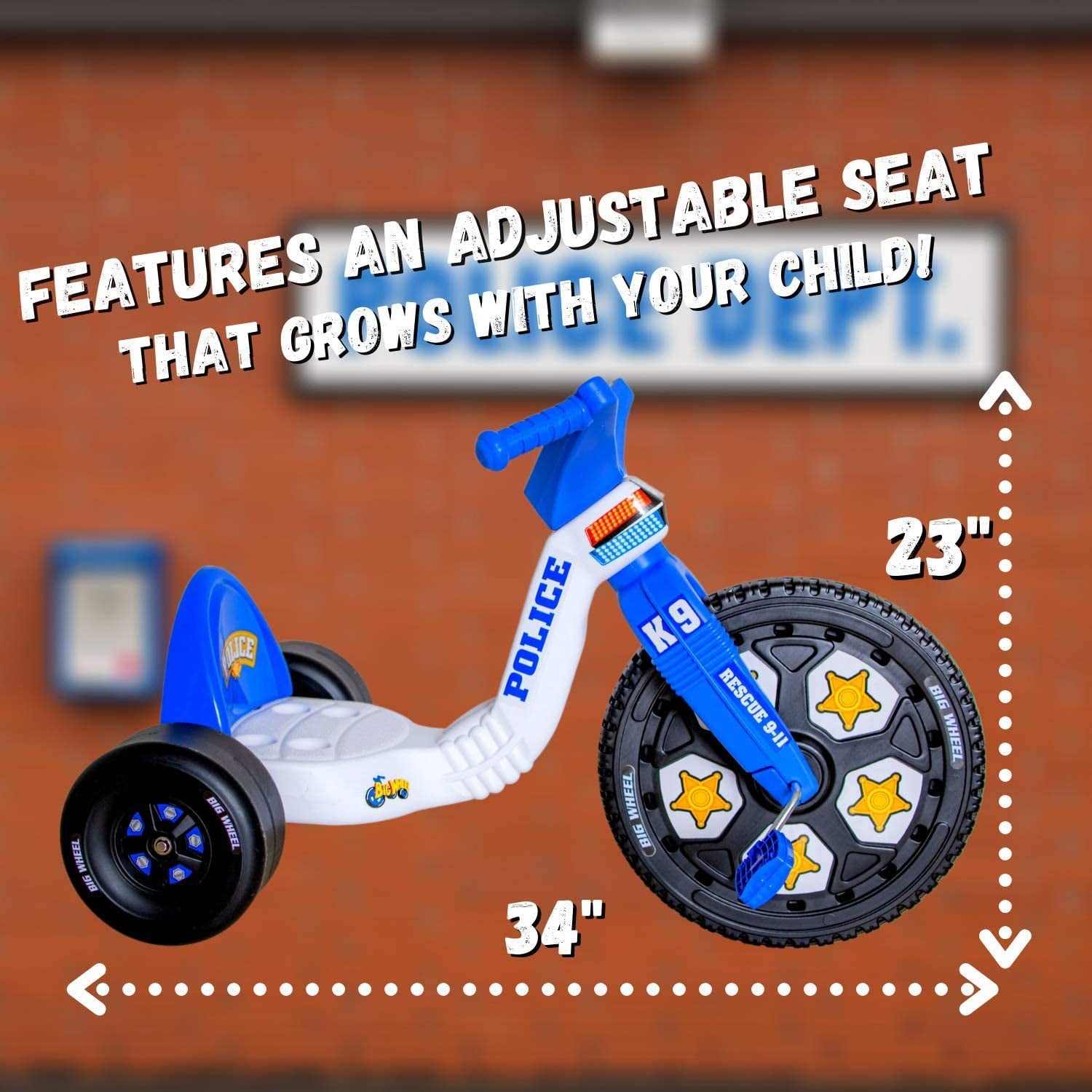 The Original Big Wheel 16 Inch Toddler Tricycle Big Wheel for Kids 3-8 Boys Girls Trike - Rally Racer Edition