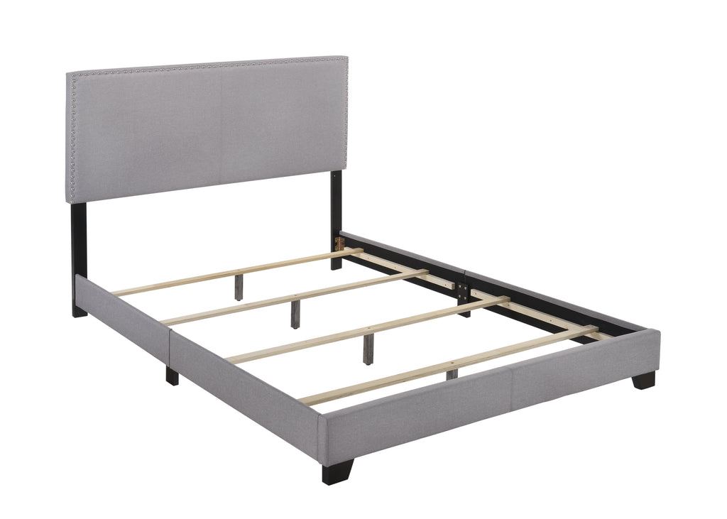 Crown Mark Erin Faux Leather Bed, Black, Queen