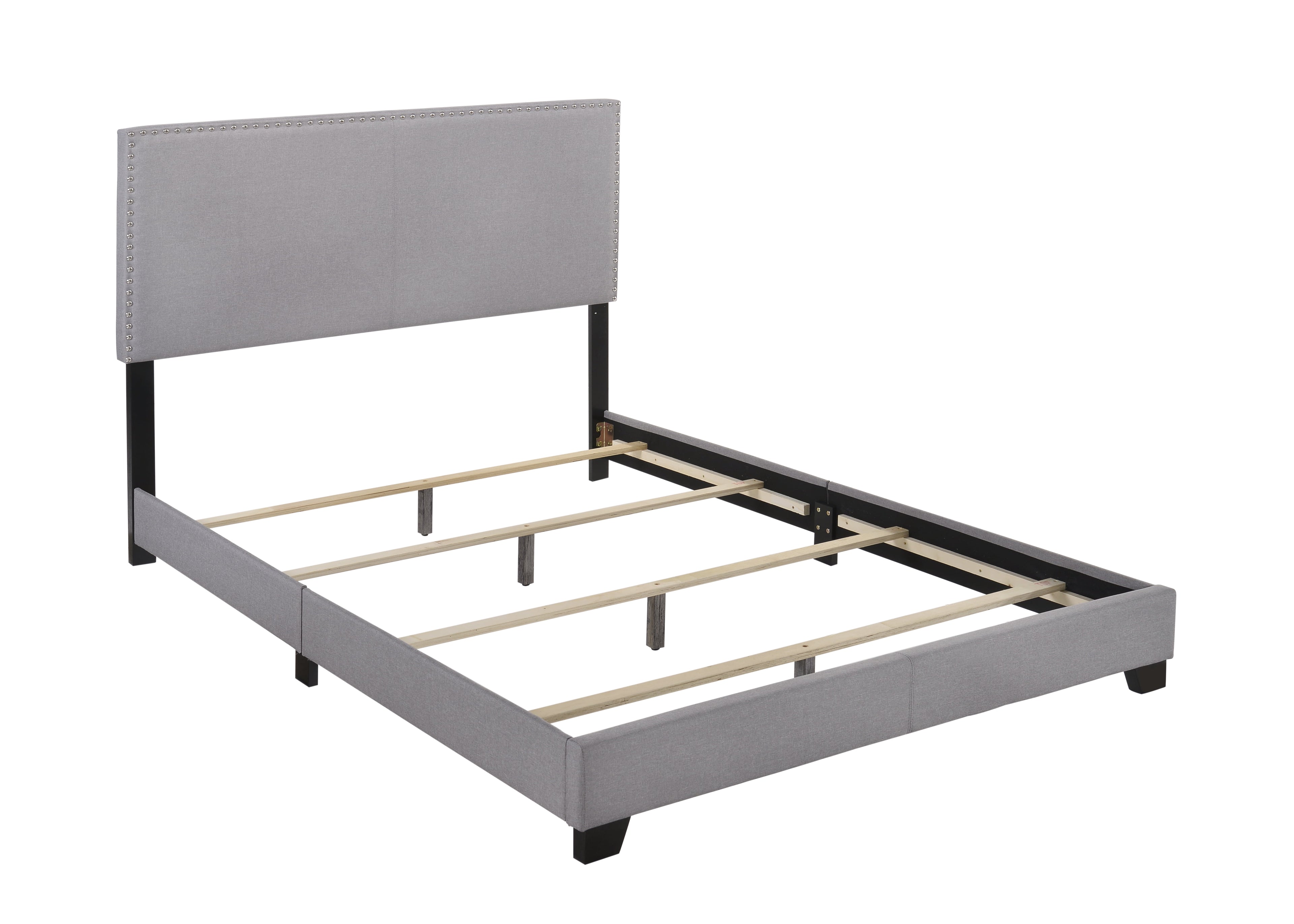 Crown Mark Erin Faux Leather Bed, Black, Queen