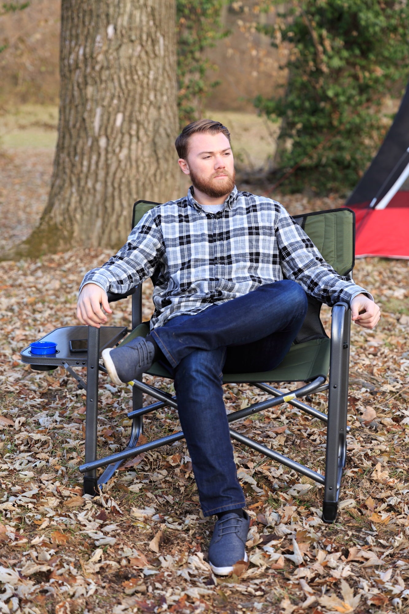 Ozark Trail Camping Director Chair XXL, Red, Adult, 10lbs