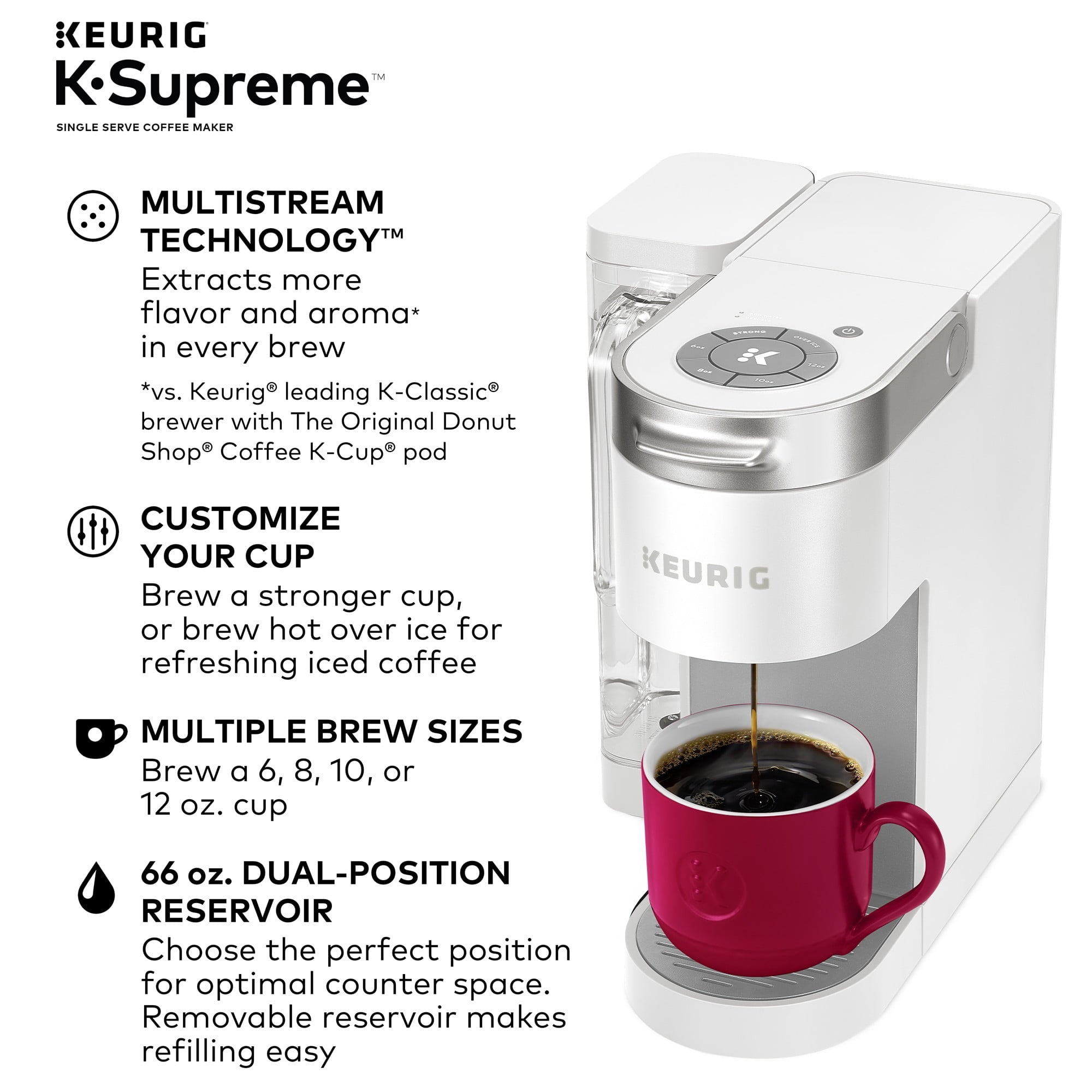 Keurig K-Supreme Single-Serve K-Cup Pod Coffee Maker, Black
