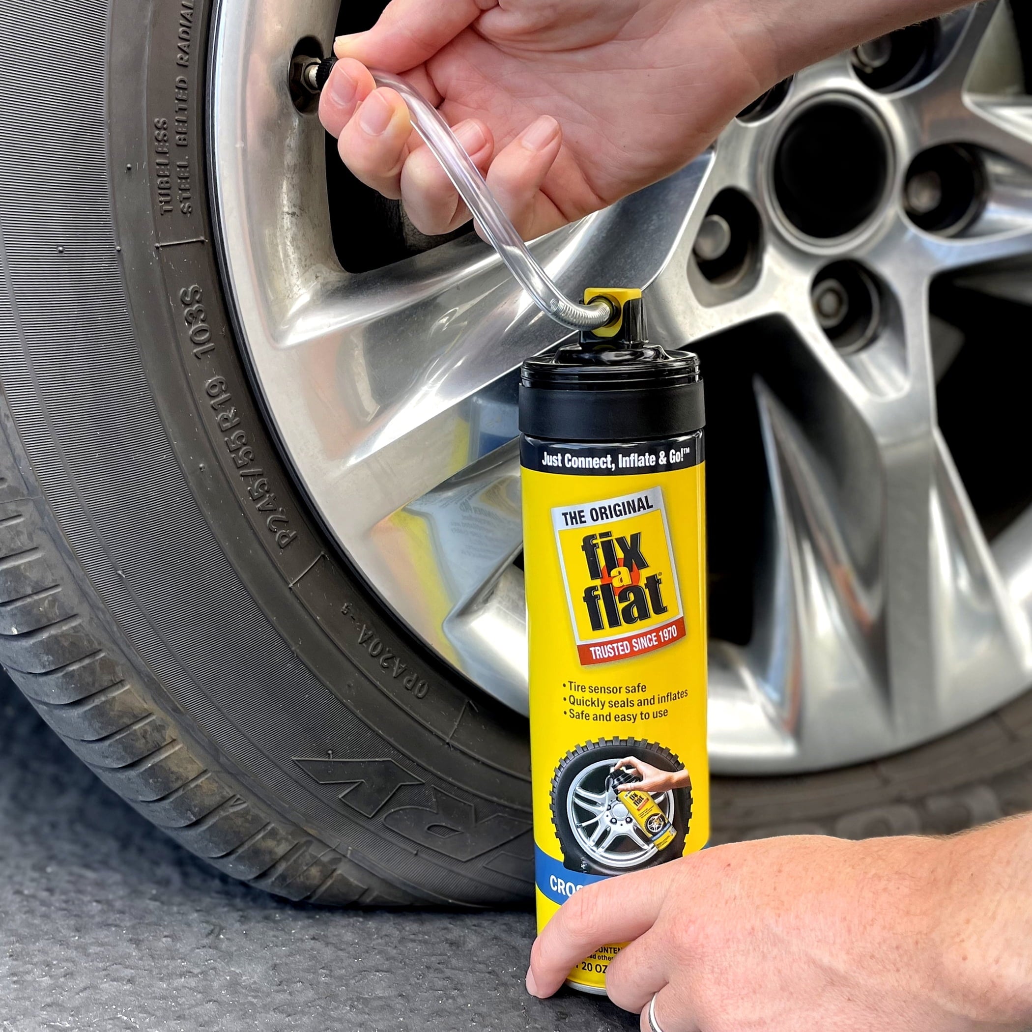 Fix-A-Flat Aerosol Emergency Flat Tire Repair and Inflator, for X-Large Tires, Eco-Friendly Formula, Universal Fit for All Cars, Trucks and SUVs, 24 oz. (Pack of 1)- S60369