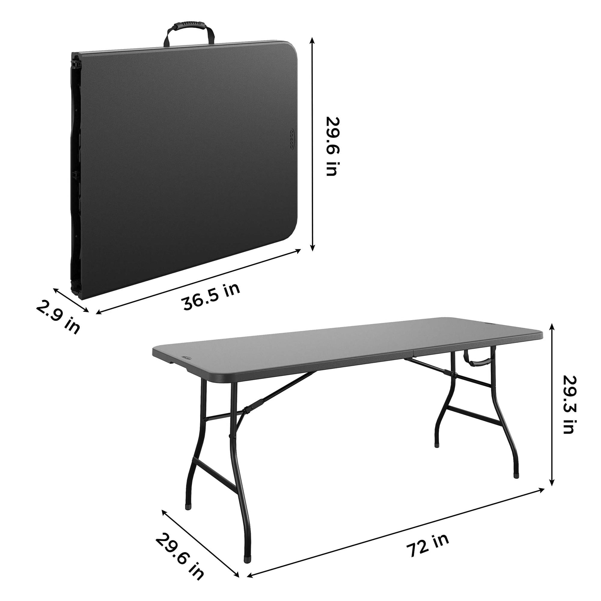 Cosco 6 Foot Centerfold Folding Table, Black