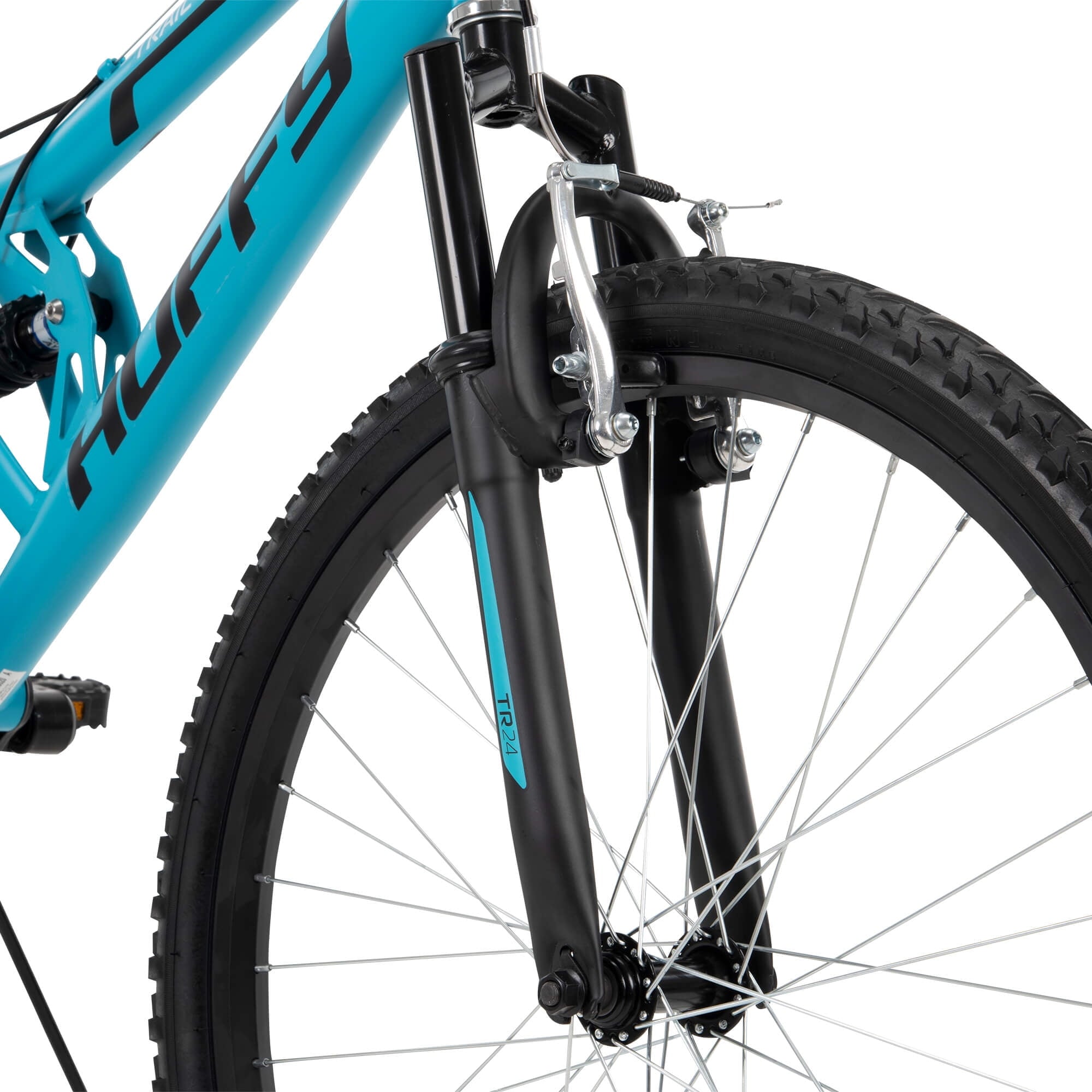 Huffy 24" Trail Runner Girls Full Suspension Mountain Bikes, Ages 12+ Years, Teal Blue