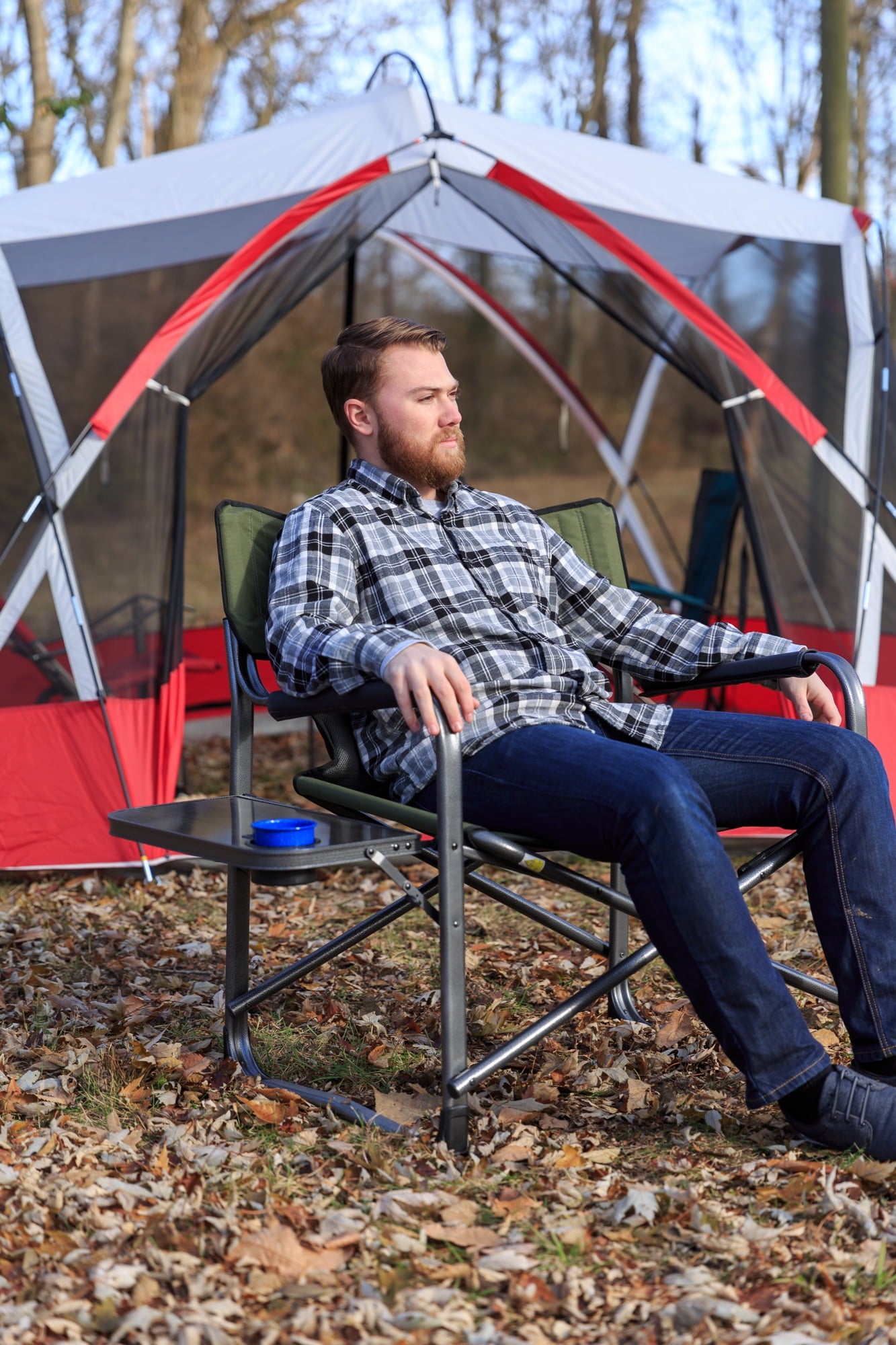 Ozark Trail Camping Director Chair XXL, Red, Adult, 10lbs