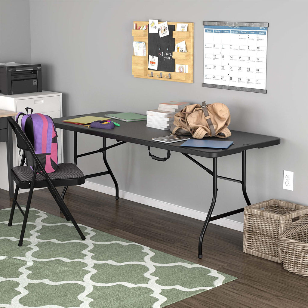 Cosco 6 Foot Centerfold Folding Table, Black