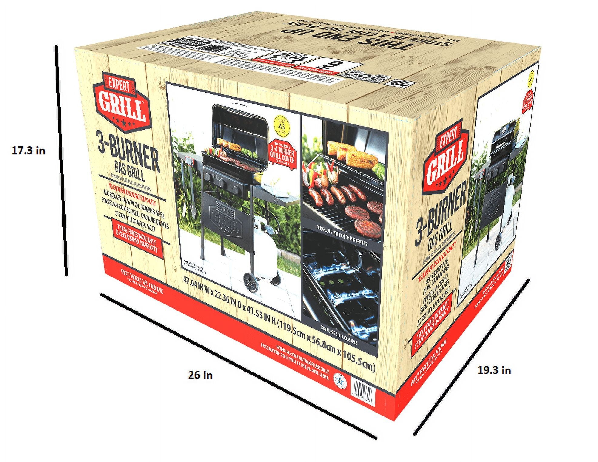 Expert Grill 3 Burner Propane Gas Grill