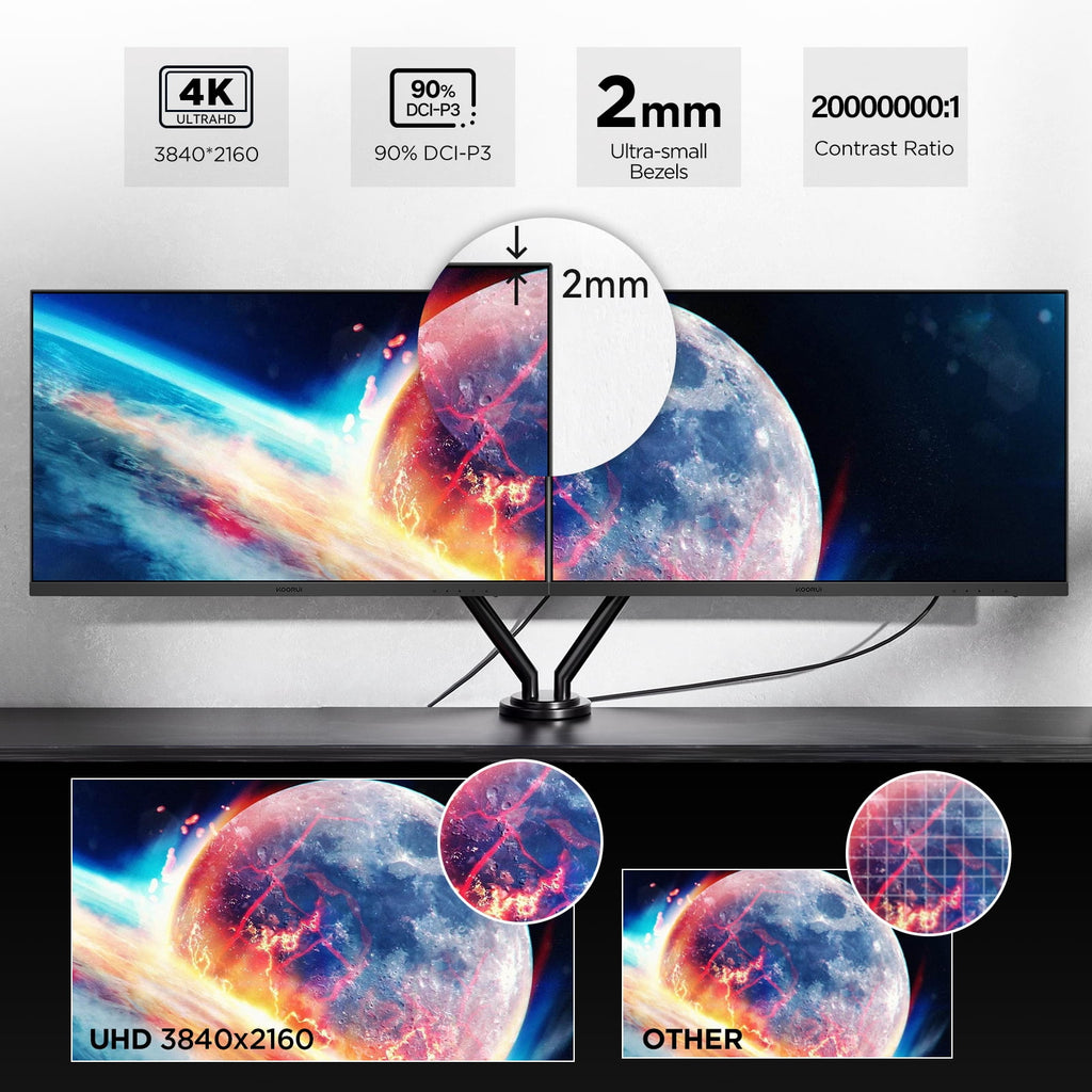 KOORUI 27 inch Computer Monitor,IPS FHD (1920 x 1080) 75Hz 99% sRGB PC Desktop Gaming Monitors for Computer ,HDMI/VGA Port, Visioncare
