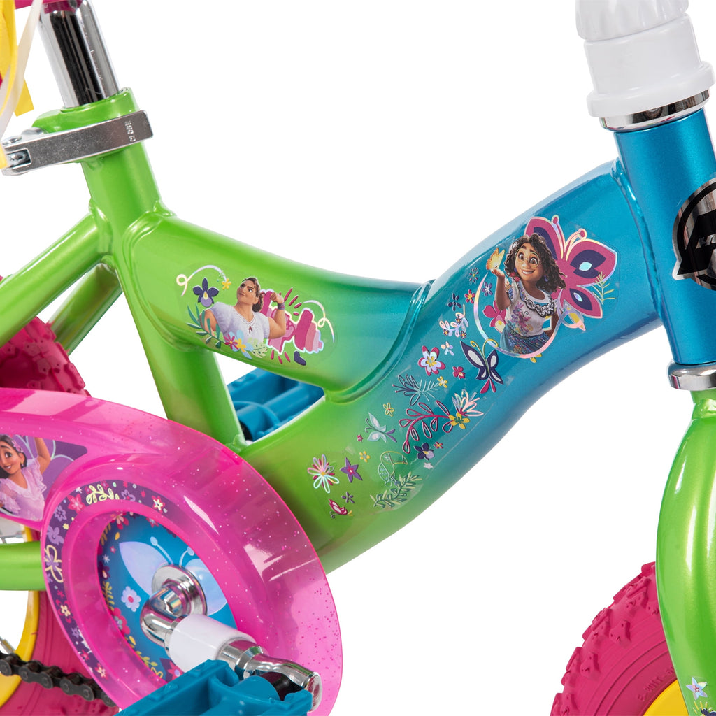 Disney Encanto 12-inch Bike for Girls, Ages 3+ Years, Pink/Green/Blue, by Huffy
