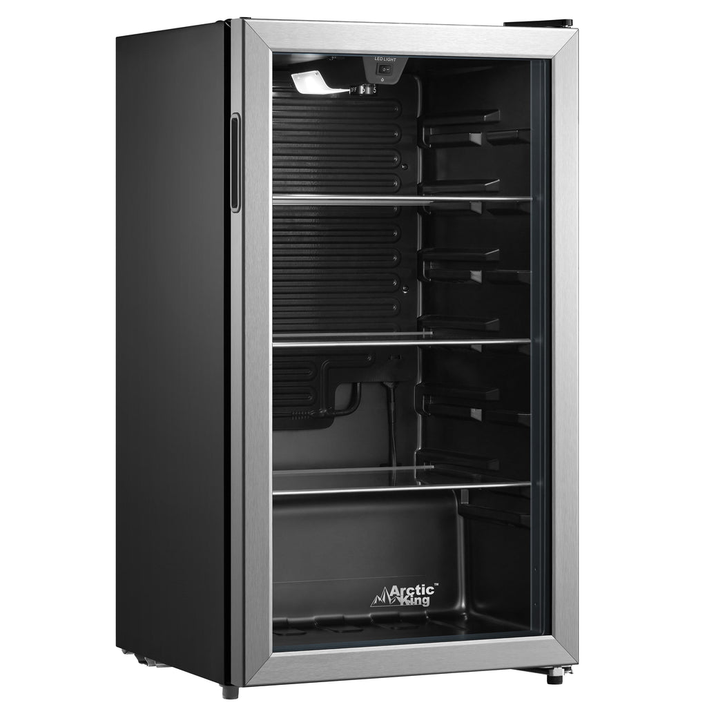 Arctic King 115-Can Beverage Fridge & Cooler, Stainless Steel Look, ARV115B1AST