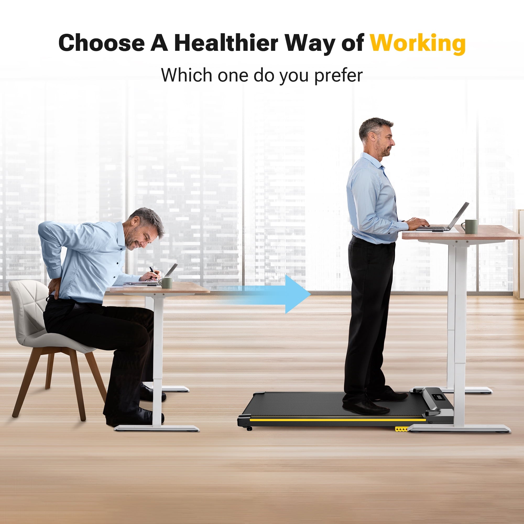 Walking Pad 2 in 1 Under Desk Treadmill with Remote Control Mini Portable Treadmill for Home Office