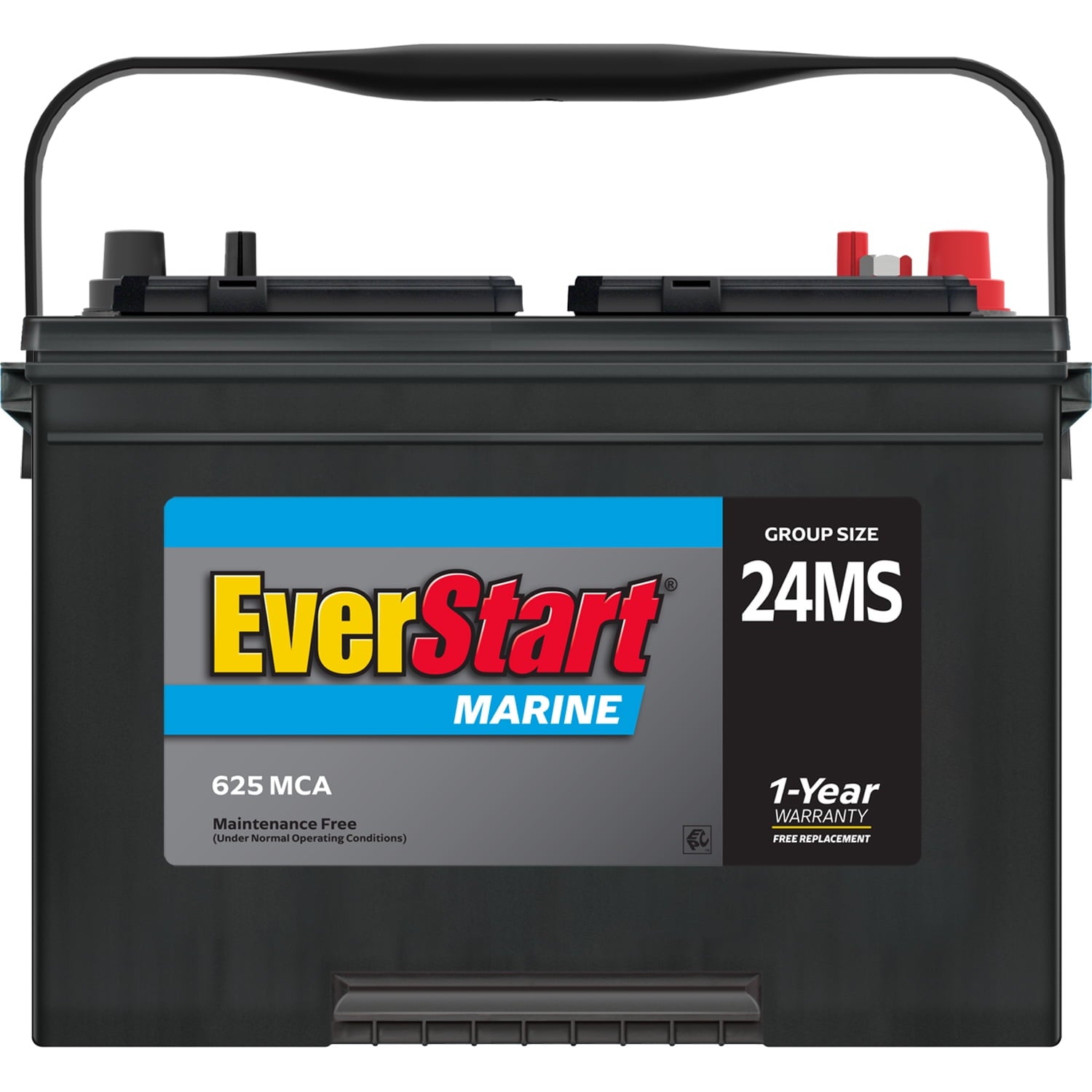 EverStart Lead Acid Marine Starting Battery, Group Size 24MS 12 Volt, 1000 MCA