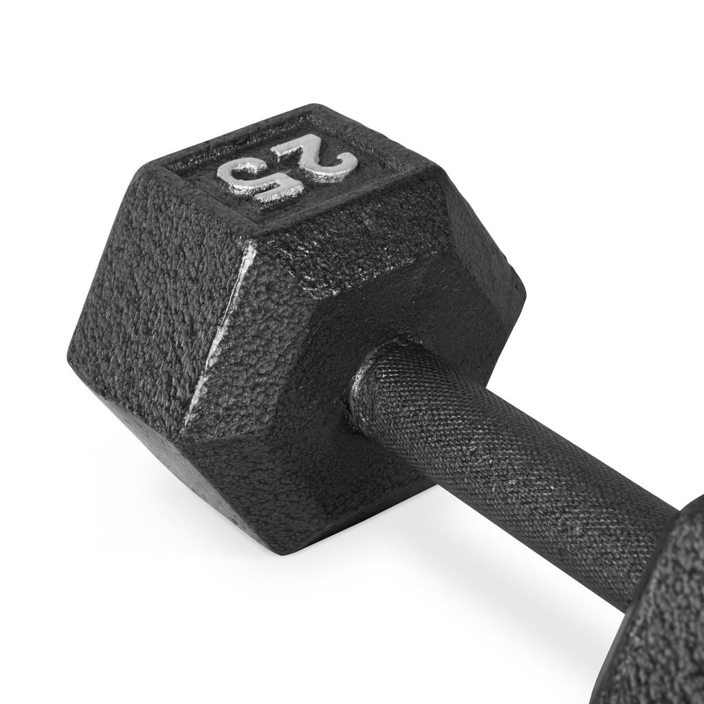 Cap Barbell 100 lb Cast Iron Hex Dumbbell Weight Set with Rack, Black