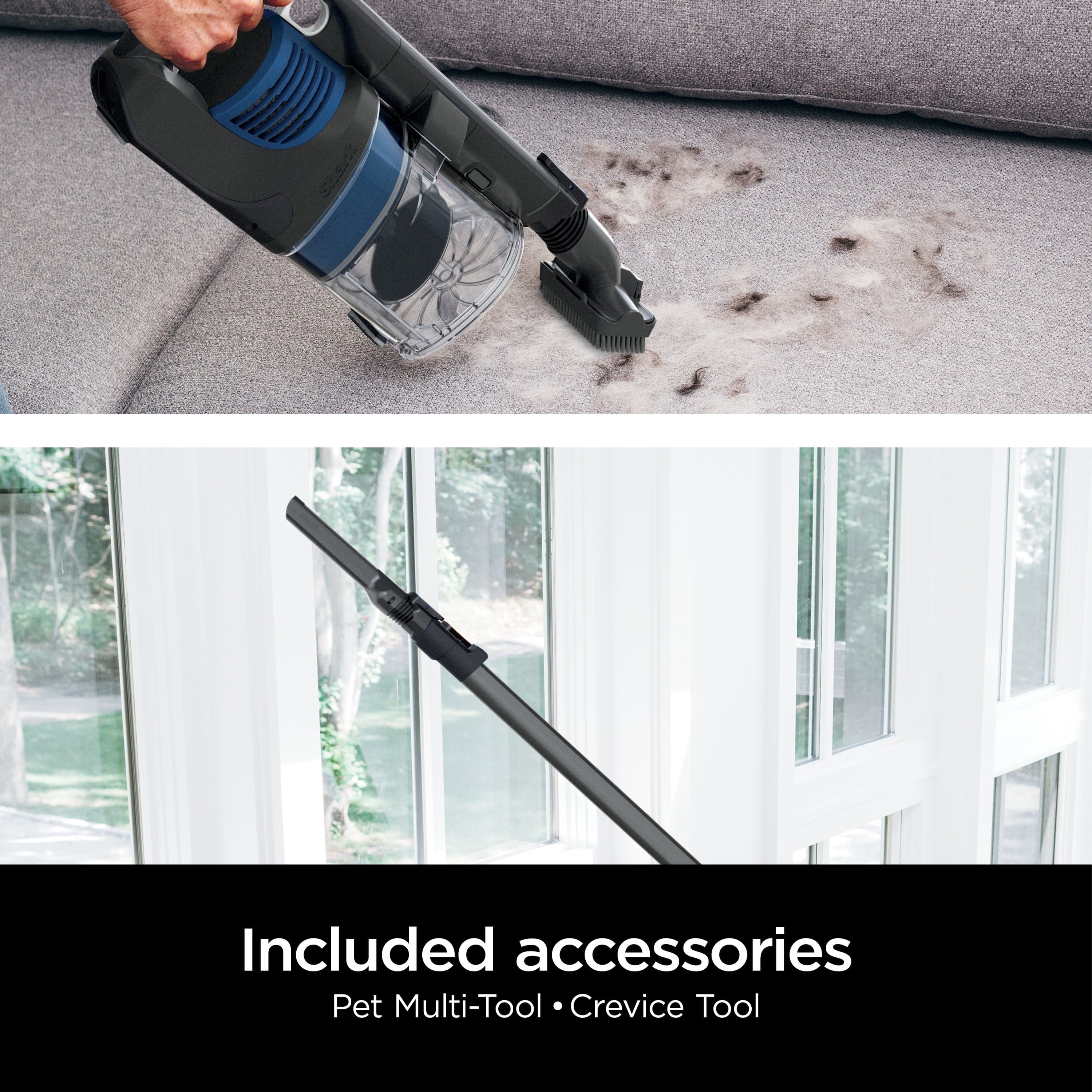 Shark® Pet Pro Cordless Stick Vacuum with Powerfins Brushroll, Pet Multi-Tool & Crevice Tool Included, 40-Min Runtime, WZ250