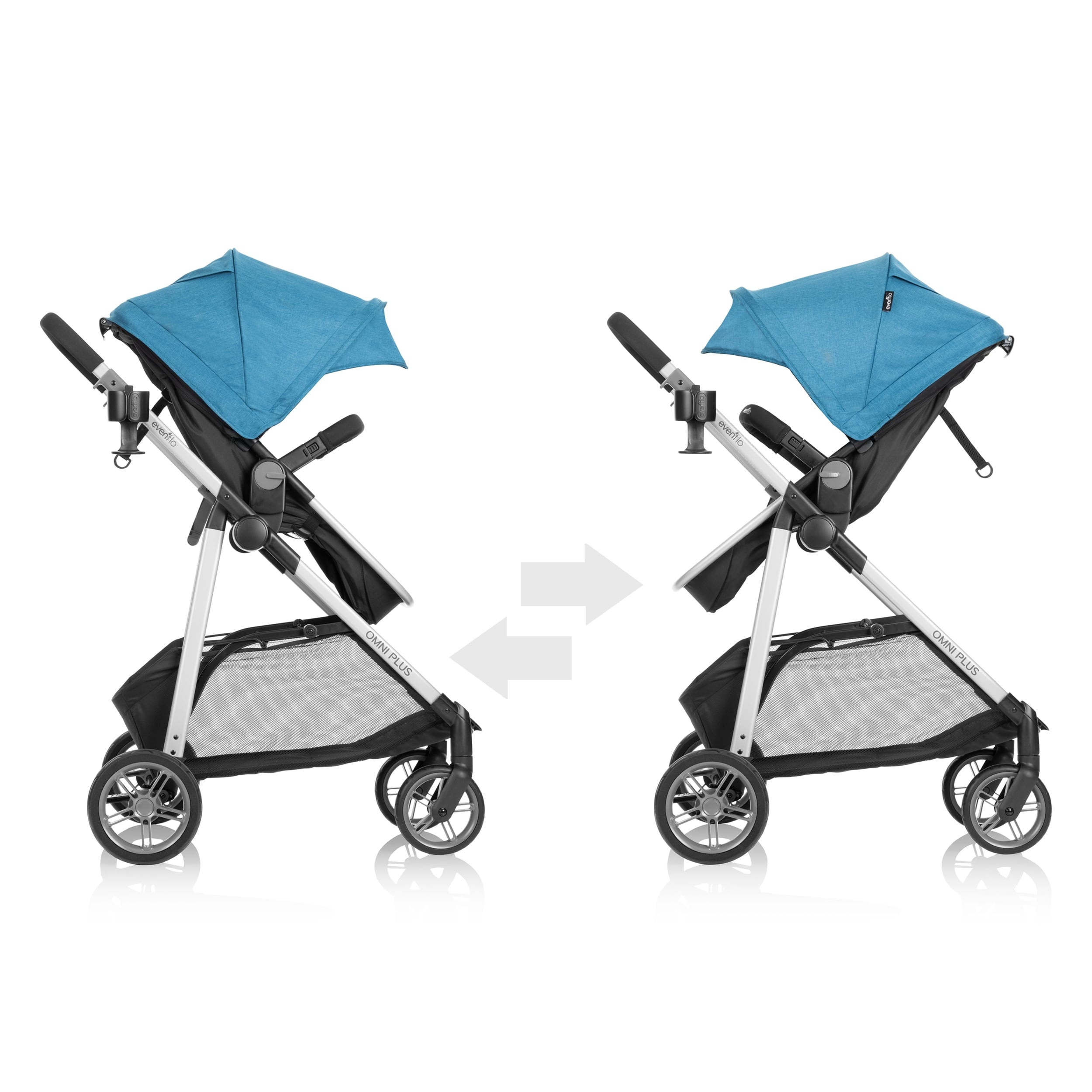 Evenflo Omni Plus Modular Travel System with LiteMax Sport Infant Car Seat, Mylar Gray, Unisex