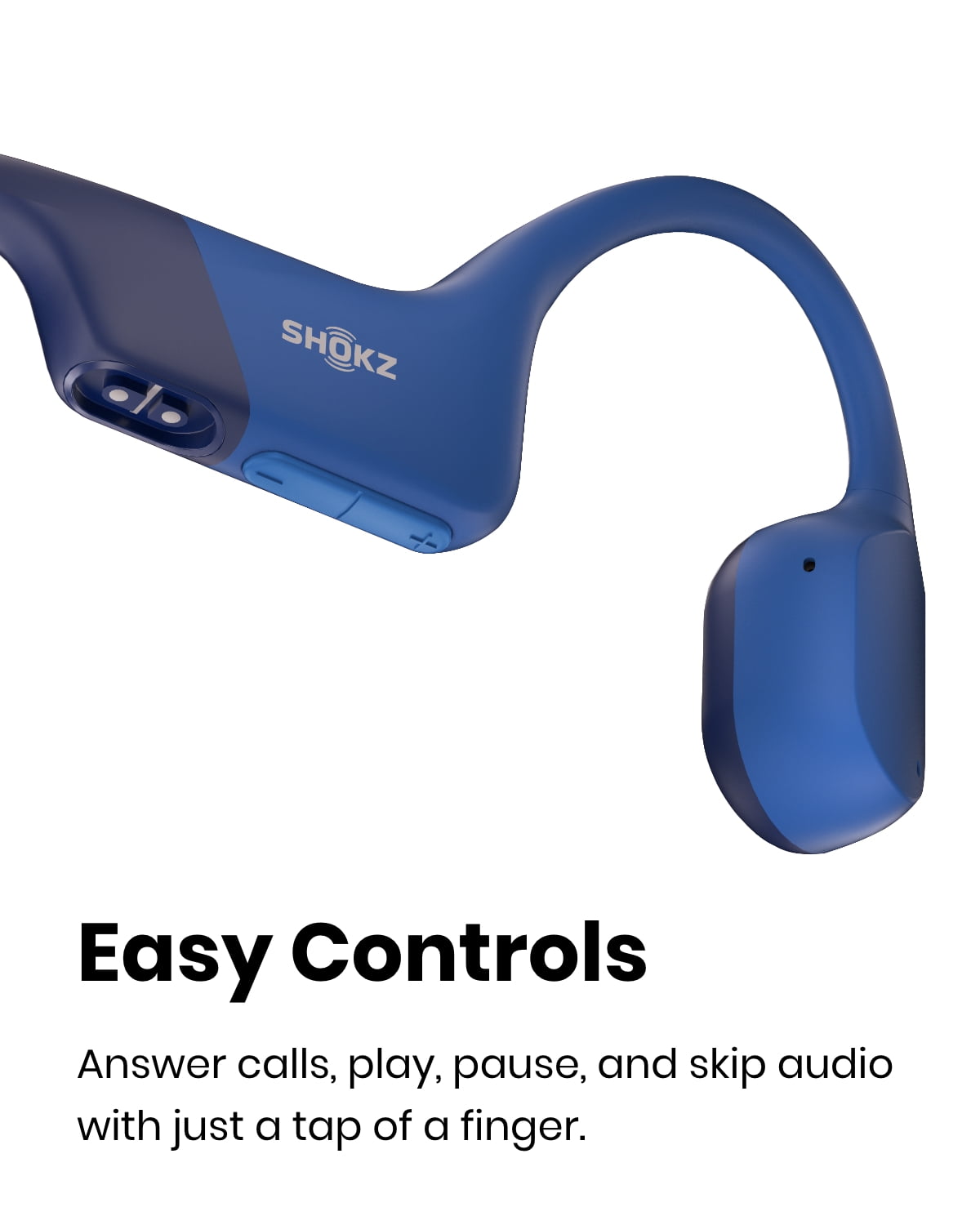 Shokz OpenRun Bone Conduction Waterproof Bluetooth Headphones for Sports with Cooling Wristband (Formerly Aeropex), Blue
