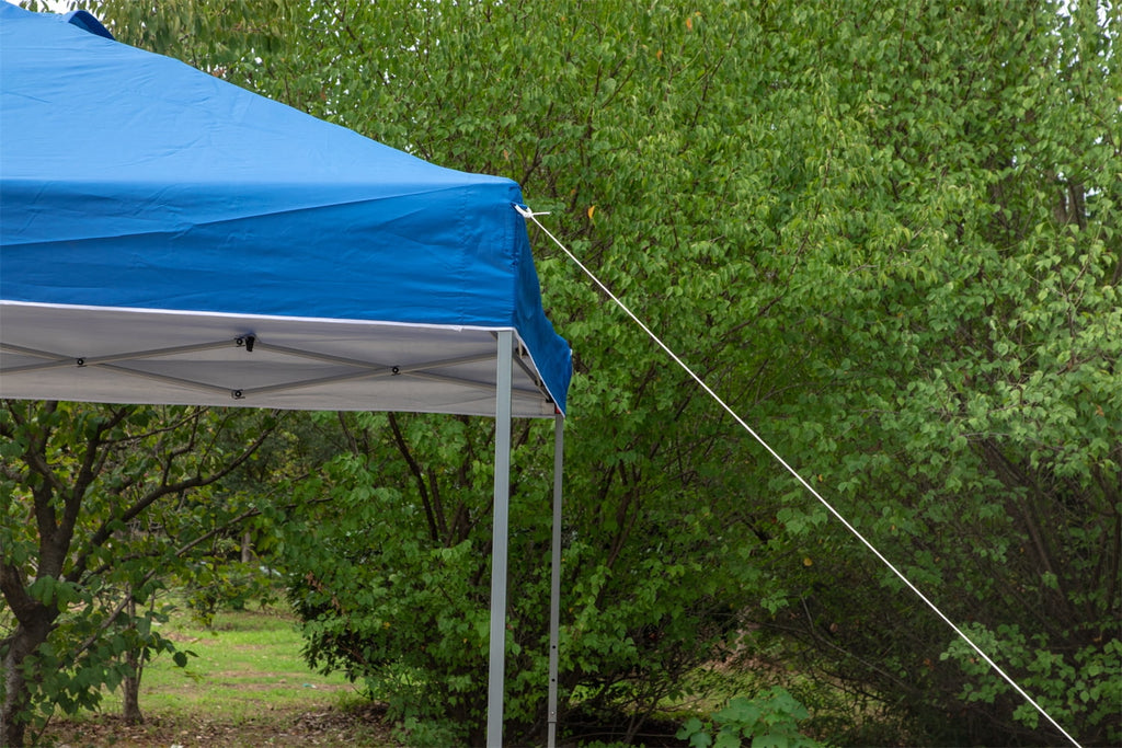 Summit Living 10x10ft Pop-up Canopy Tent Straight Legs Instant Canopy for Outside with Wheeled Bag - Blue