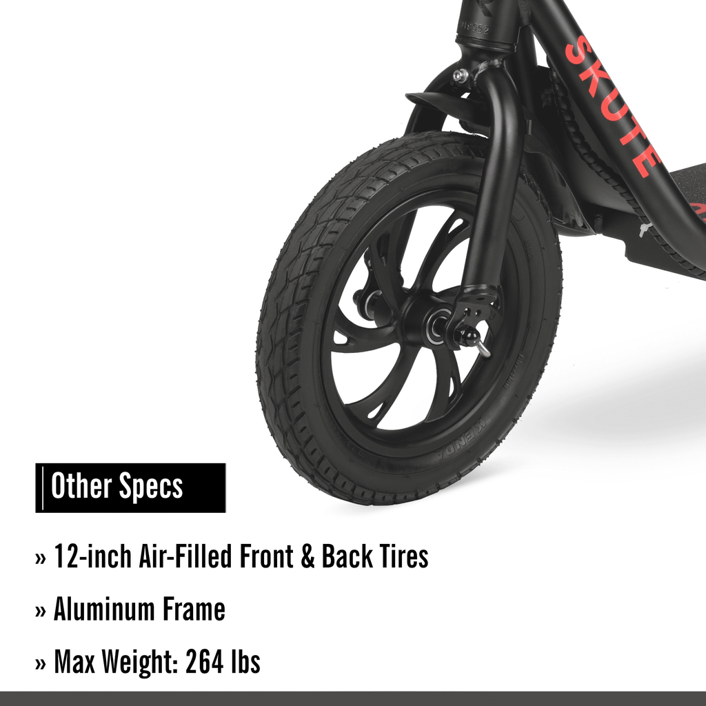 Hyper 36V Skute Commute 12" Seated Electric Scooter with Basket, 250W Motor, 13 Years+, Max Speed 15mph