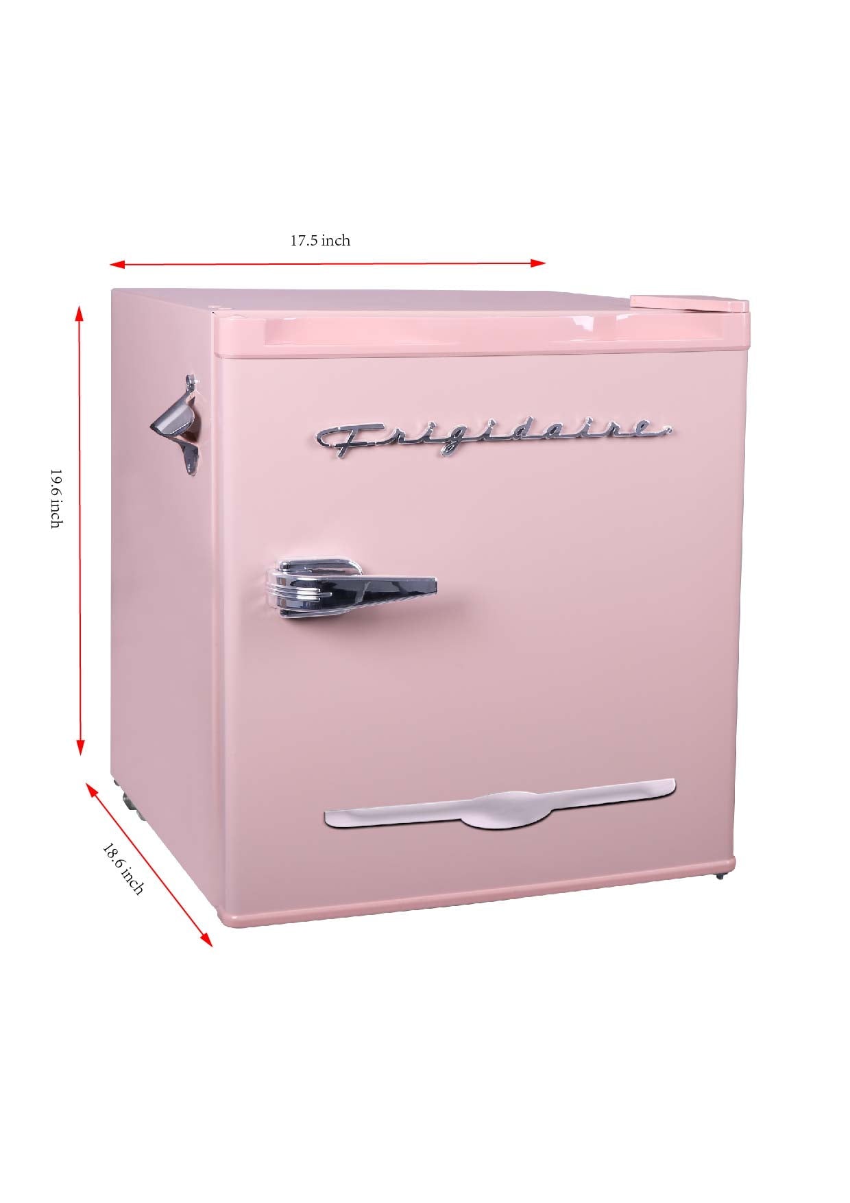 Frigidaire 1.6 Cu ft. Retro Compact Refrigerator with Side Bottle Opener, Coral
