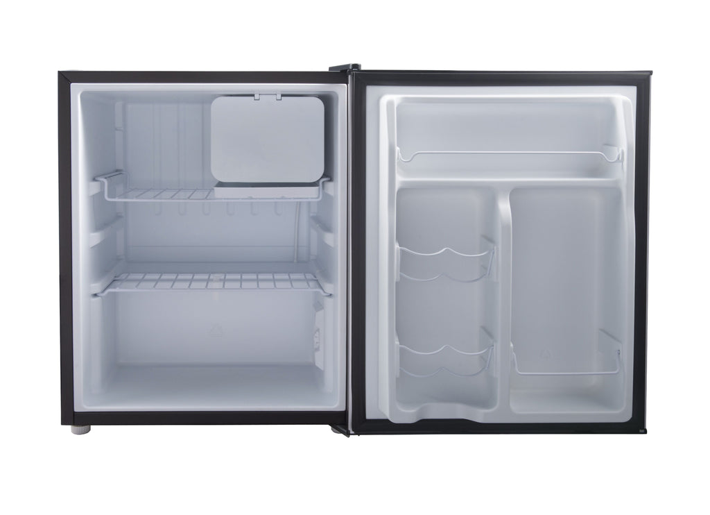 Galanz 2.7 Cu ft Single Door Mini Fridge, Black, Estar, New, Width 19.13"