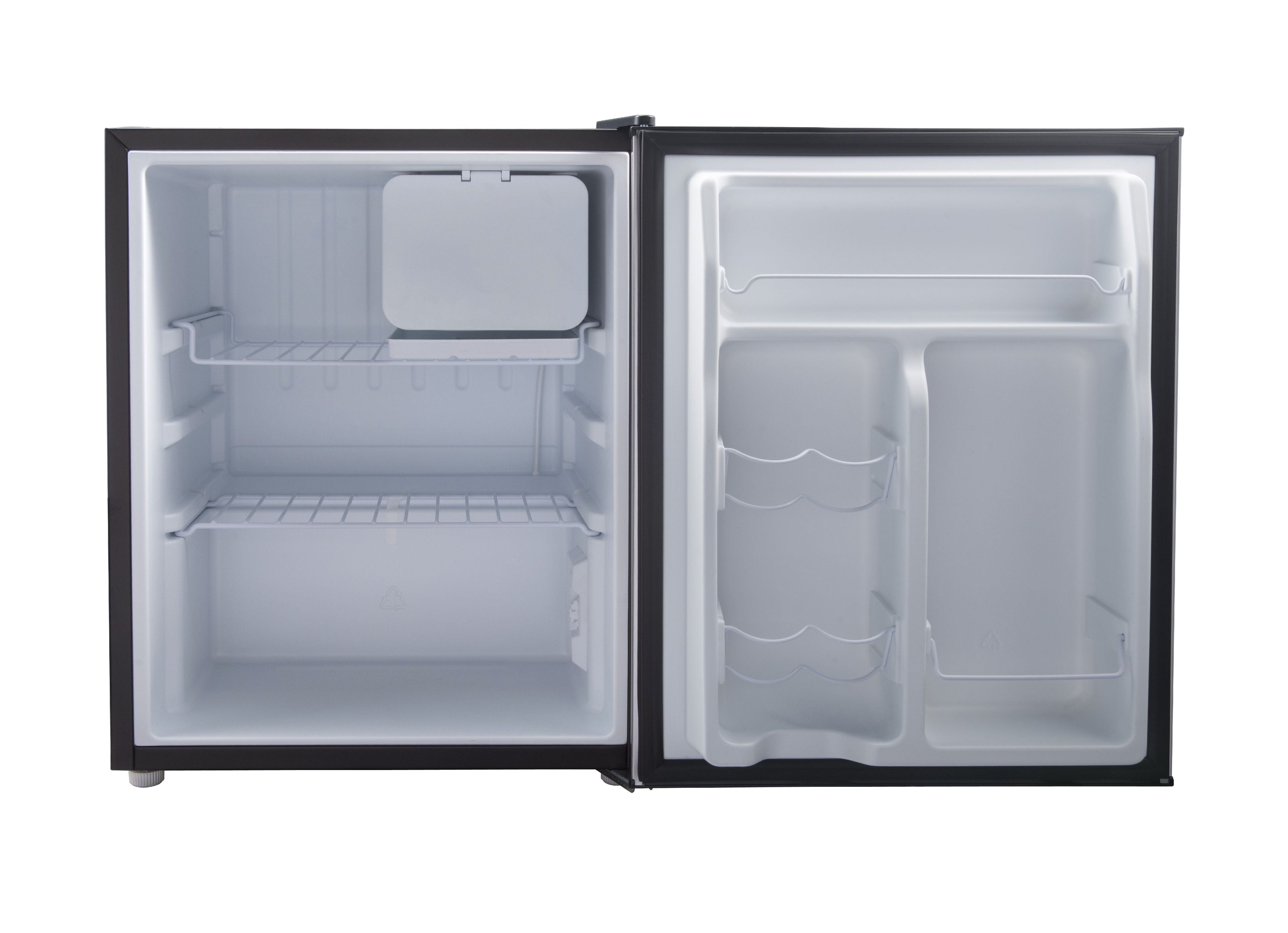 Galanz 2.7 Cu ft Single Door Mini Fridge, Black, Estar, New, Width 19.13"