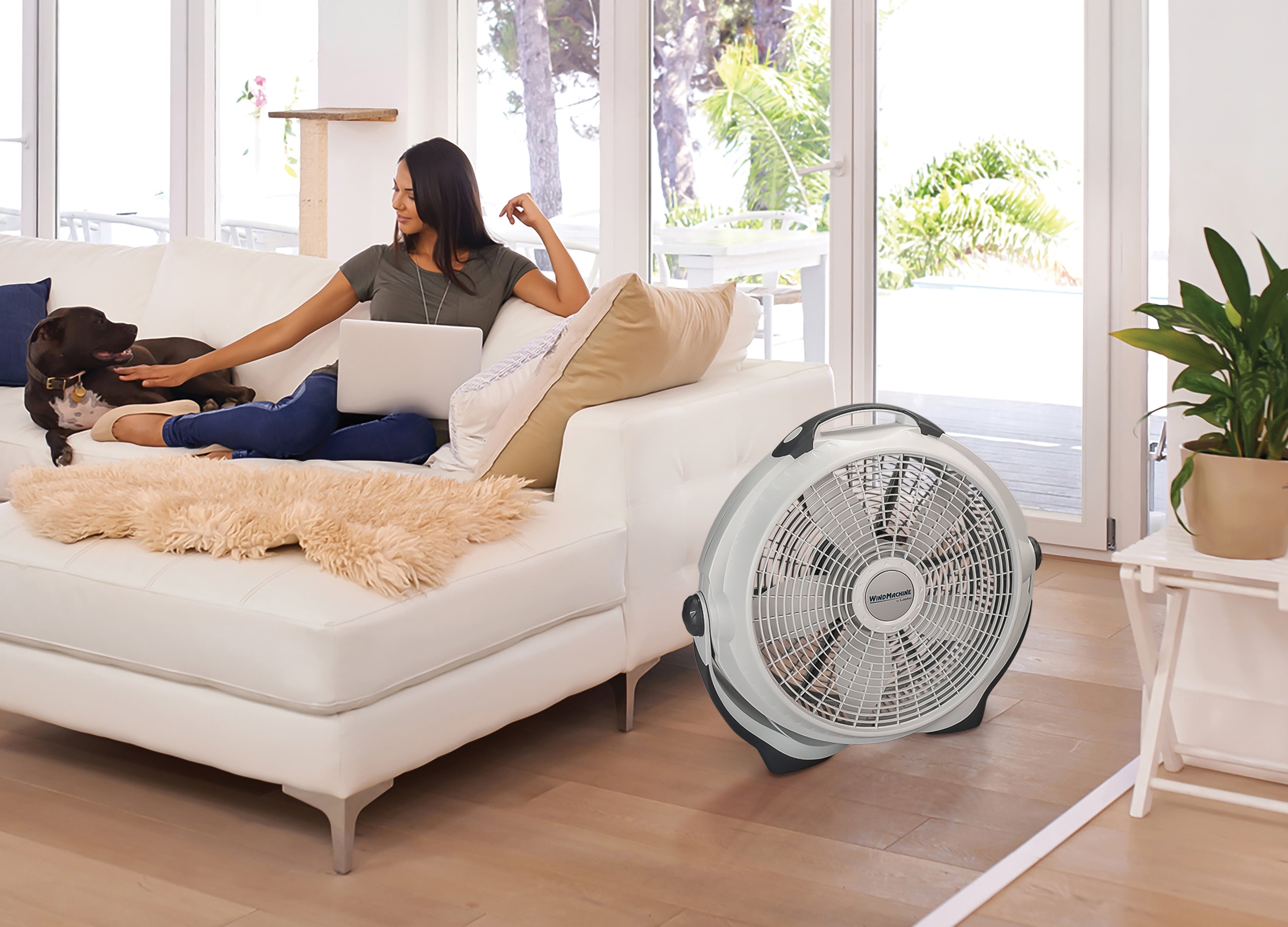 Lasko Wind Machine 20" Pivoting Floor Fan with 3 Speeds, 23" H, Gray, A20301, New
