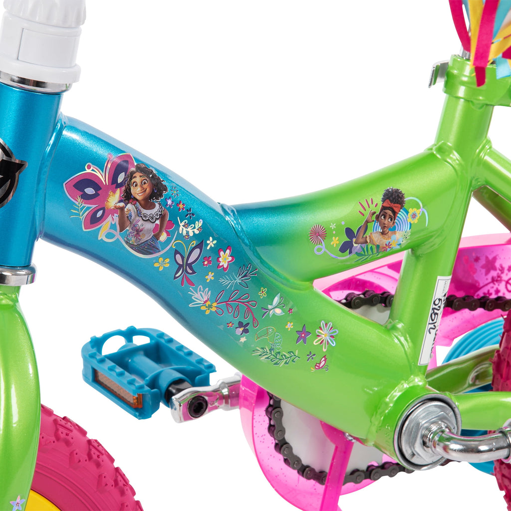 Disney Encanto 12-inch Bike for Girls, Ages 3+ Years, Pink/Green/Blue, by Huffy