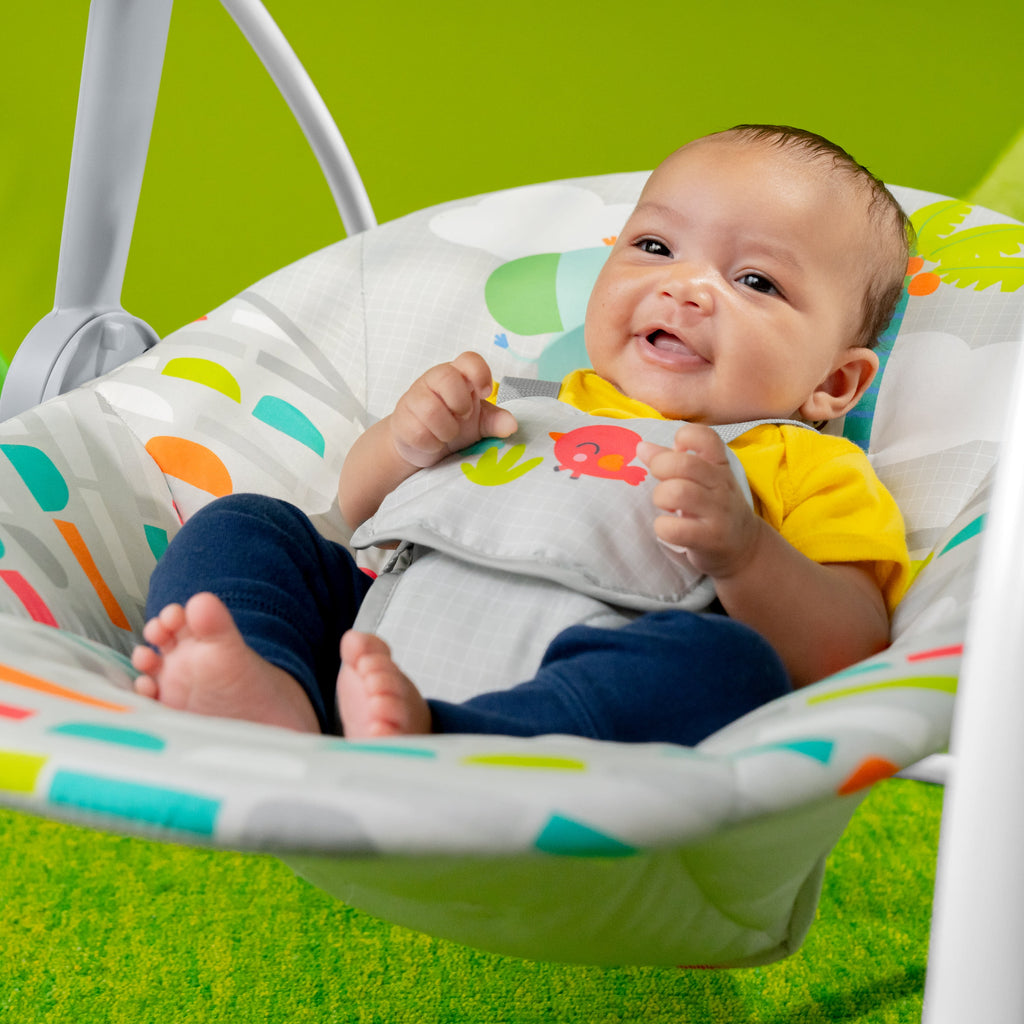 Bright Starts Playful Paradise Portable Compact Baby Swing with Toys, Unisex, Newborn +