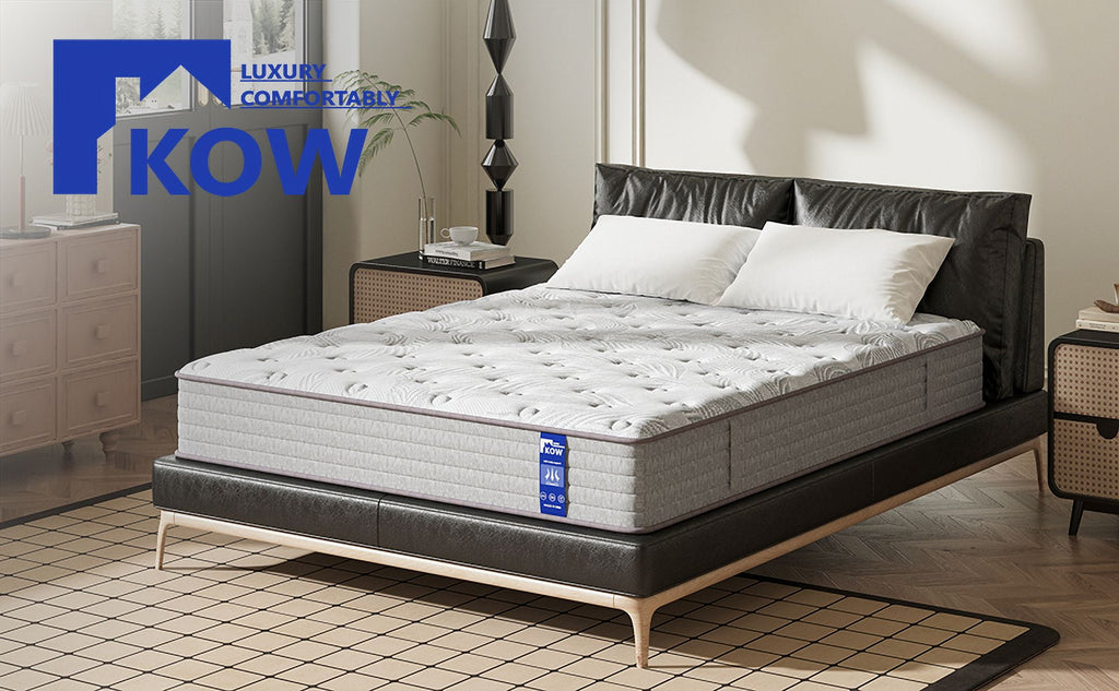 KOW Hybrid Mattress 12" Full Size Gel Memory Foam Pocket Spring Mattress in a Box Medium Firm Adult