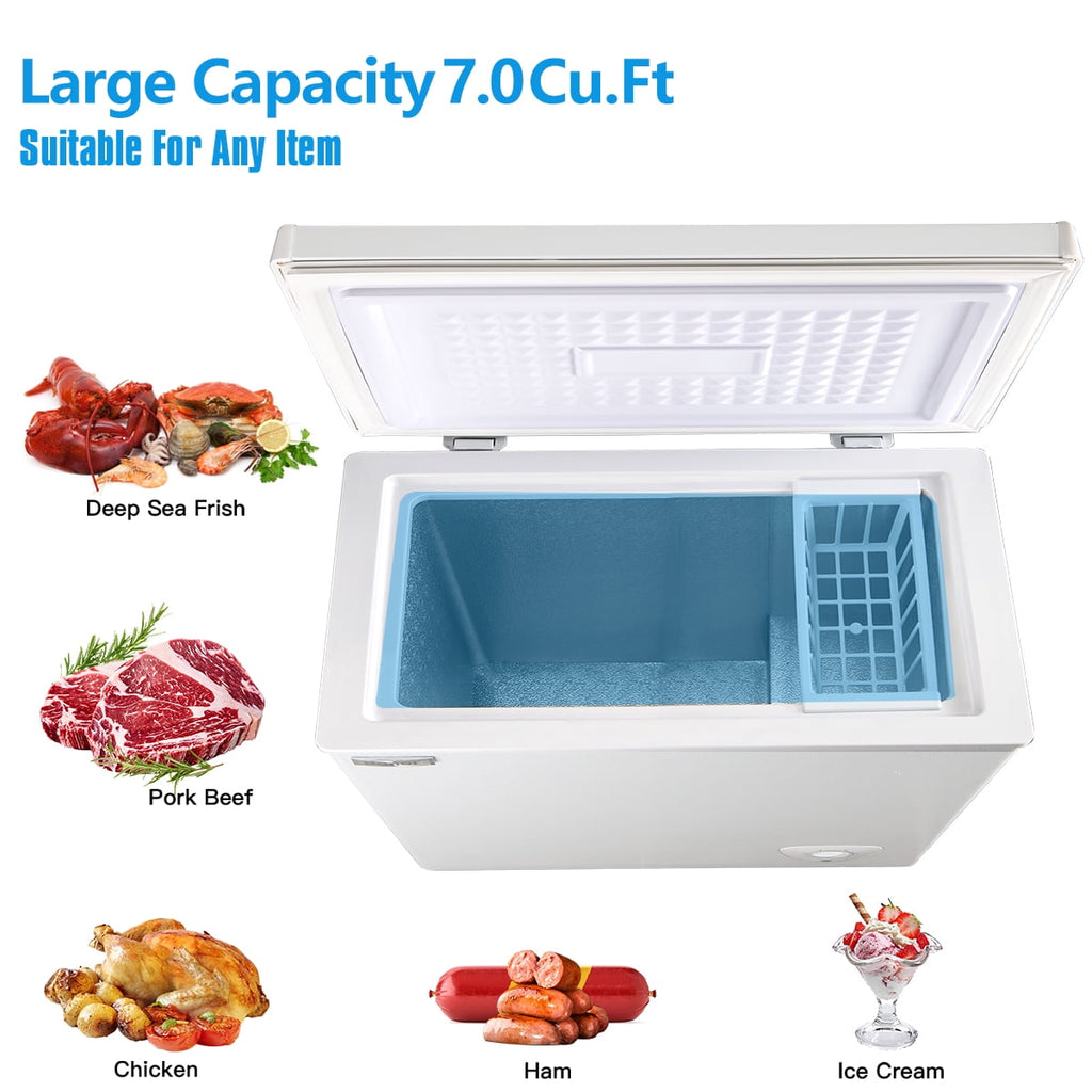 WANAI Chest Freezer 3.5 Cu ft,Small Chest Freezer,Upright Single Door Refrigerator,Black