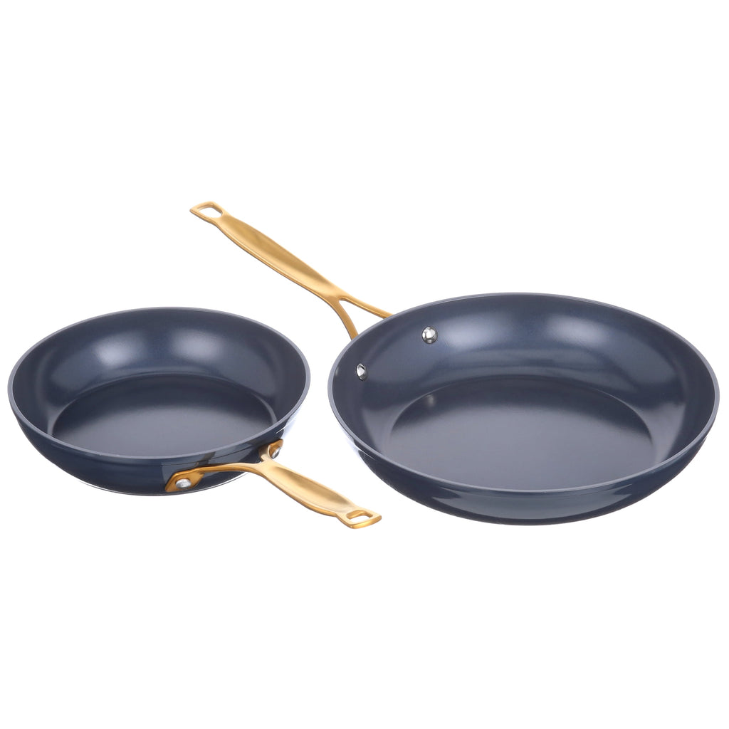 Thyme & Table Non-Stick 12-Piece Signature Cookware Set, Black & Gold