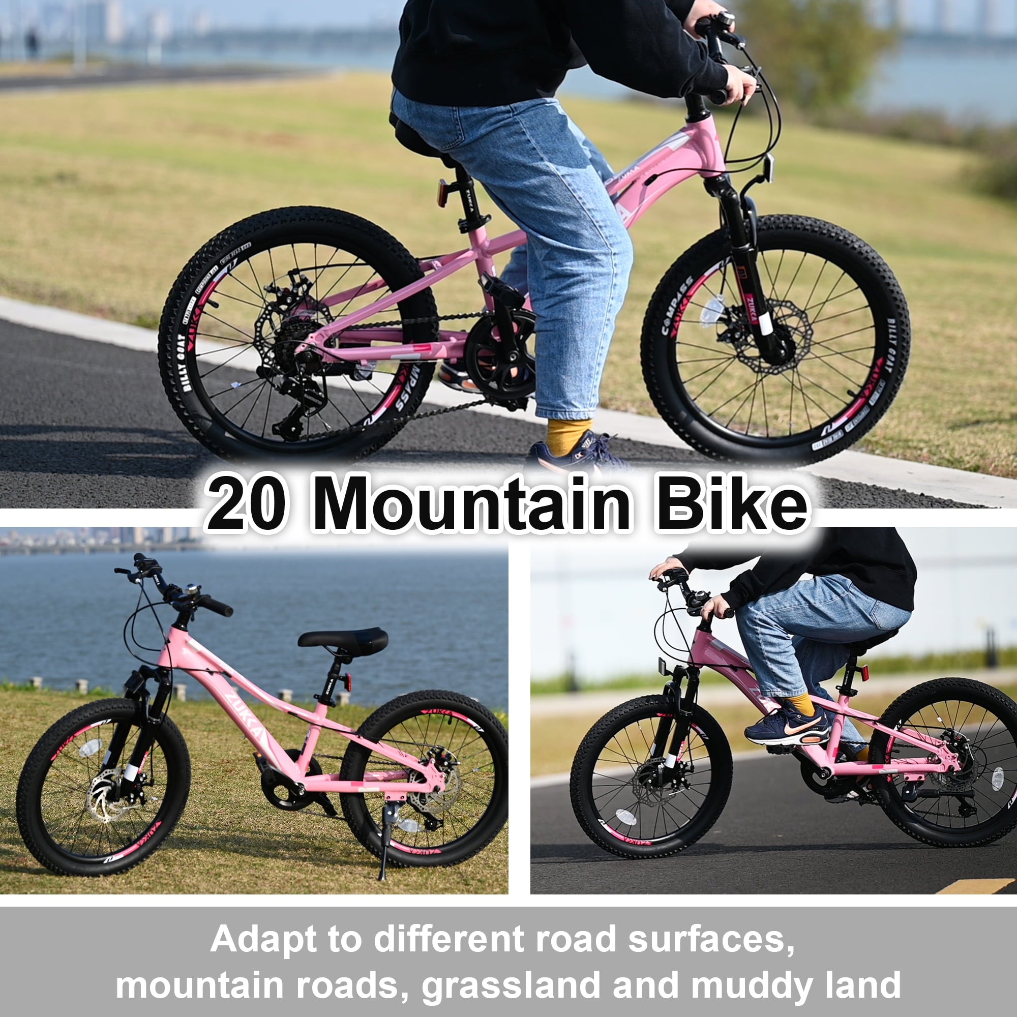 Meghna 20” Mountain Bike 7 Speed Green MTB Bicycle for Kids Boy 5-9 Years