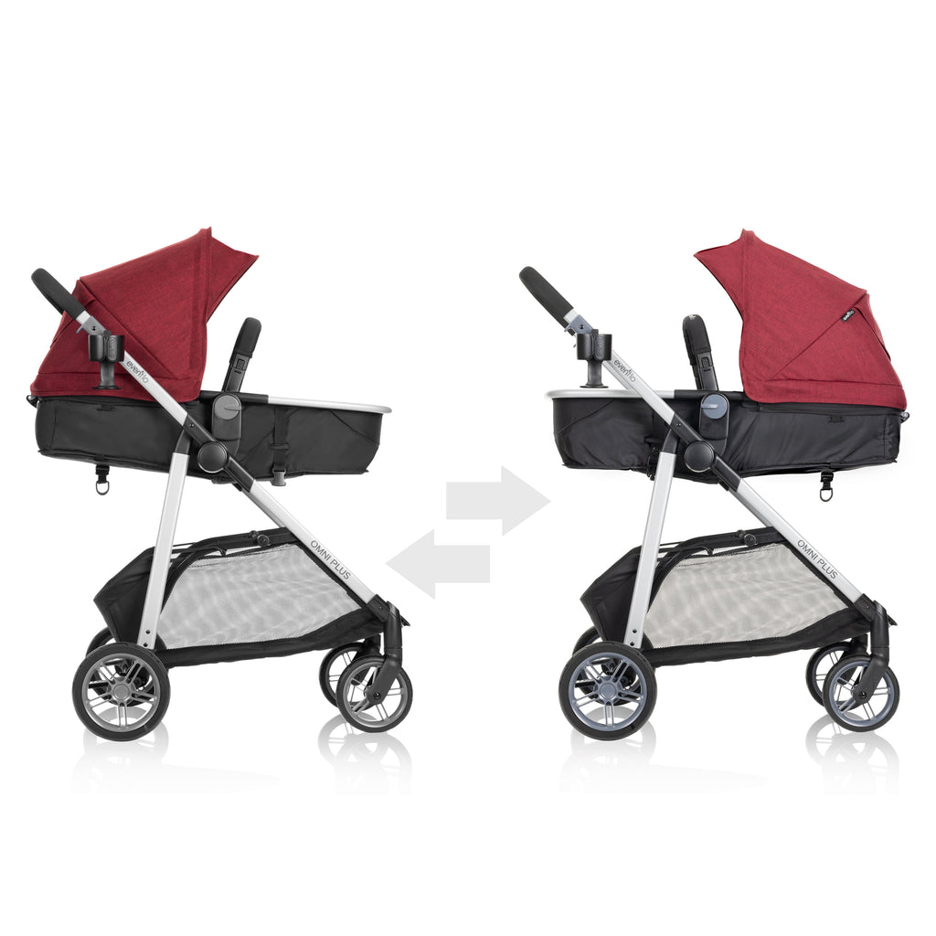 Evenflo Omni Plus Modular Travel System with LiteMax Sport Infant Car Seat, Mylar Gray, Unisex