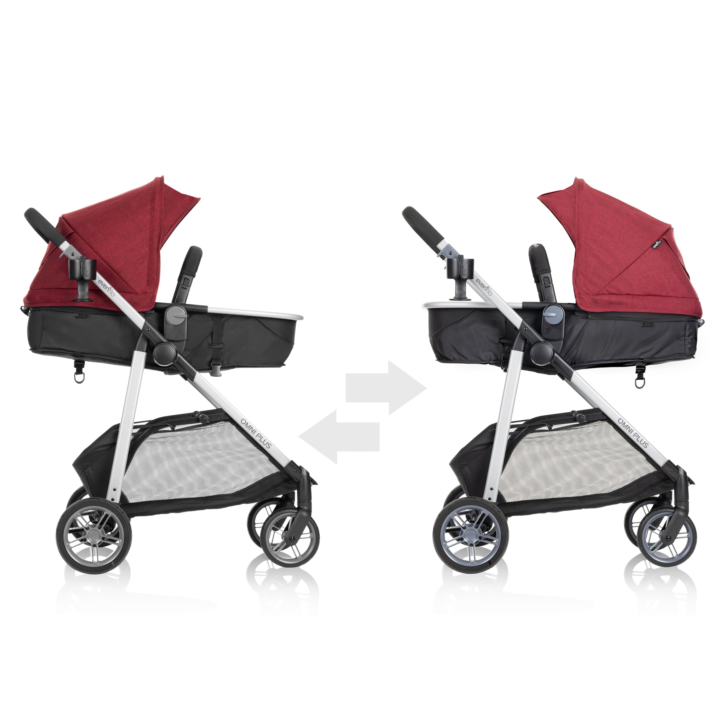 Evenflo Omni Plus Modular Travel System with LiteMax Sport Infant Car Seat, Mylar Gray, Unisex