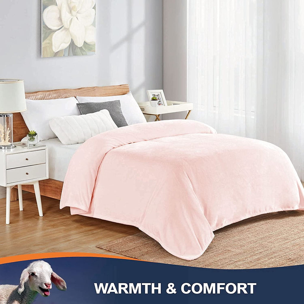 Walensee Ultra Soft Microplush Fleece Throw Blanket, 50" x 60", Orange, Machine Washable
