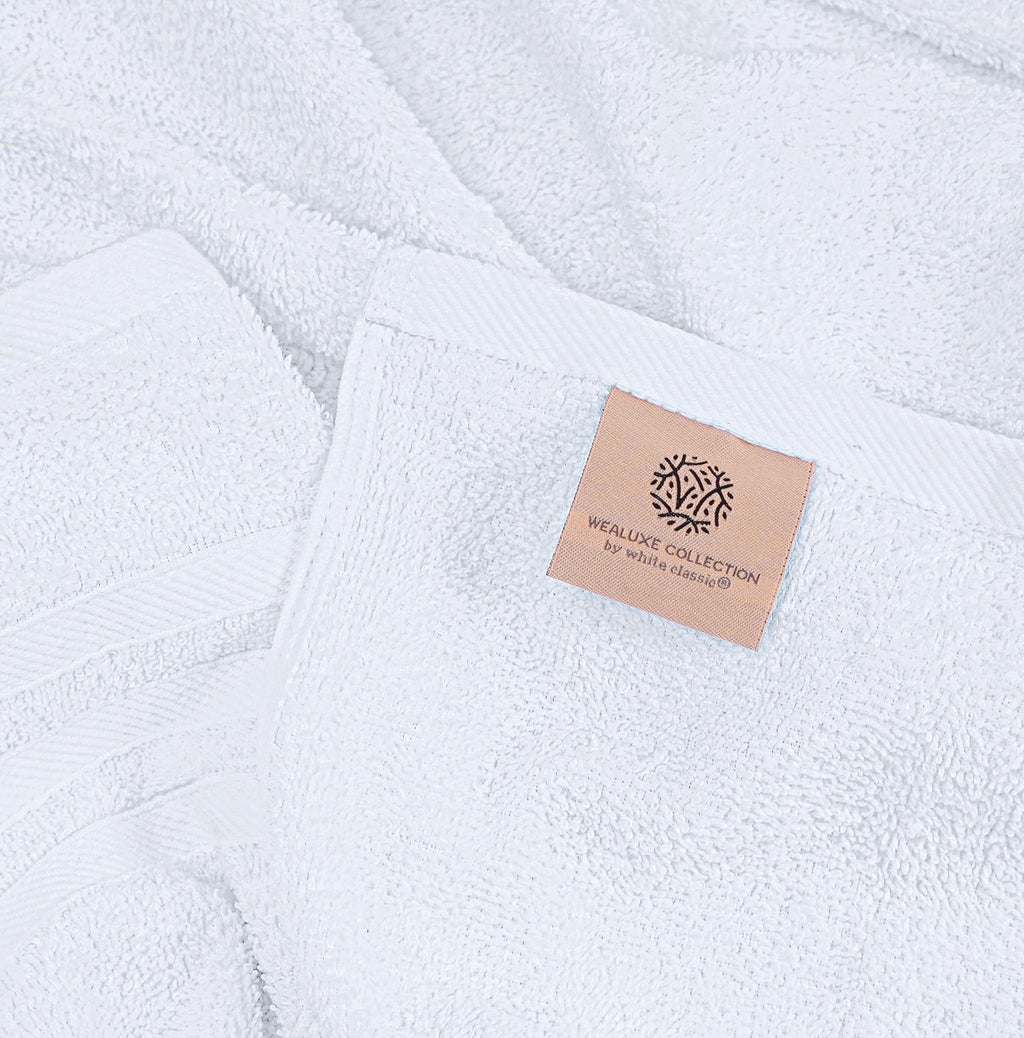 Wealuxe Cotton Bath Towels - 24x50 Inch - Lightweight Soft and Absorbent Gym Pool Towel - 6 Pack - White