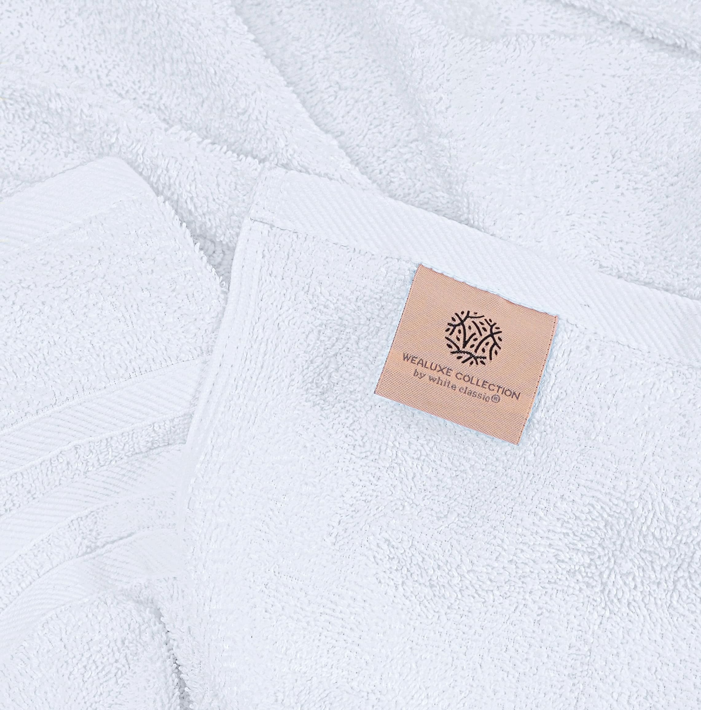 Wealuxe Cotton Bath Towels - 24x50 Inch - Lightweight Soft and Absorbent Gym Pool Towel - 6 Pack - White
